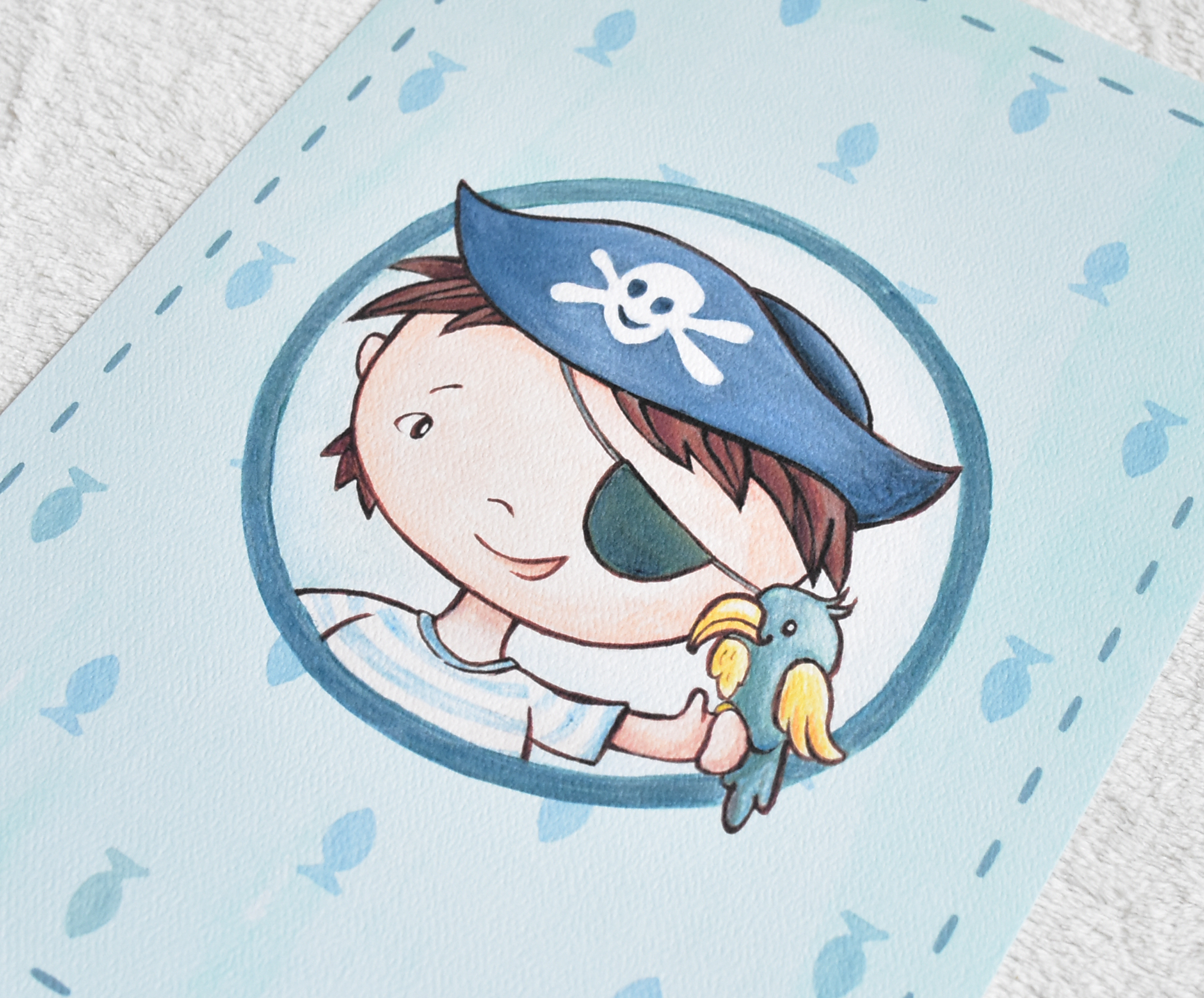 Kis kalóz fiú - Nyomtatott illusztráció