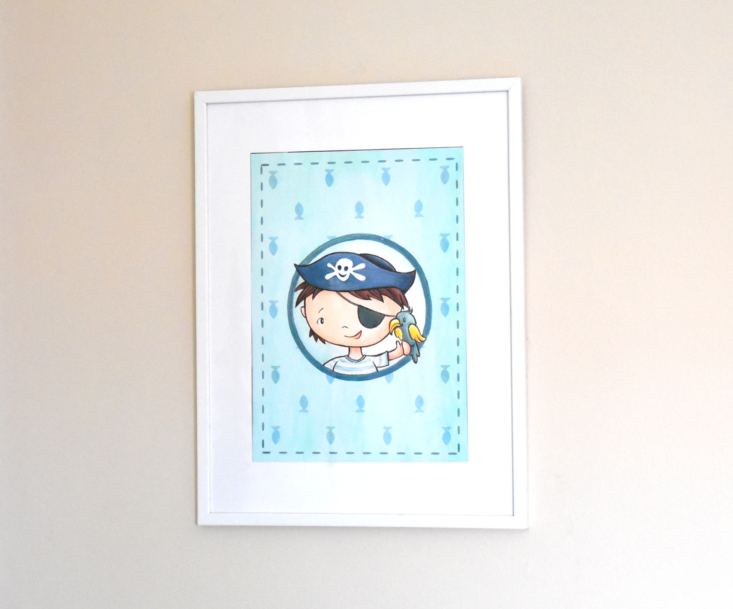 Kis kalóz fiú - Nyomtatott illusztráció