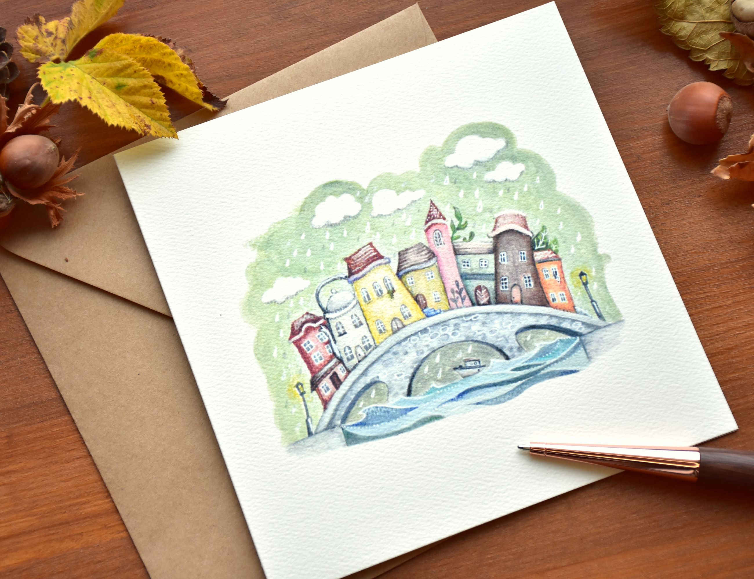 Esős nap - Üdvözlő kártya