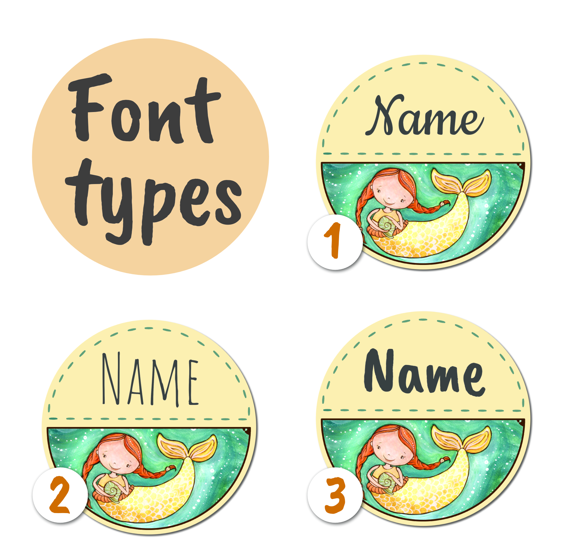 Kis sellő - Egyedi ajtótábla saját névvel