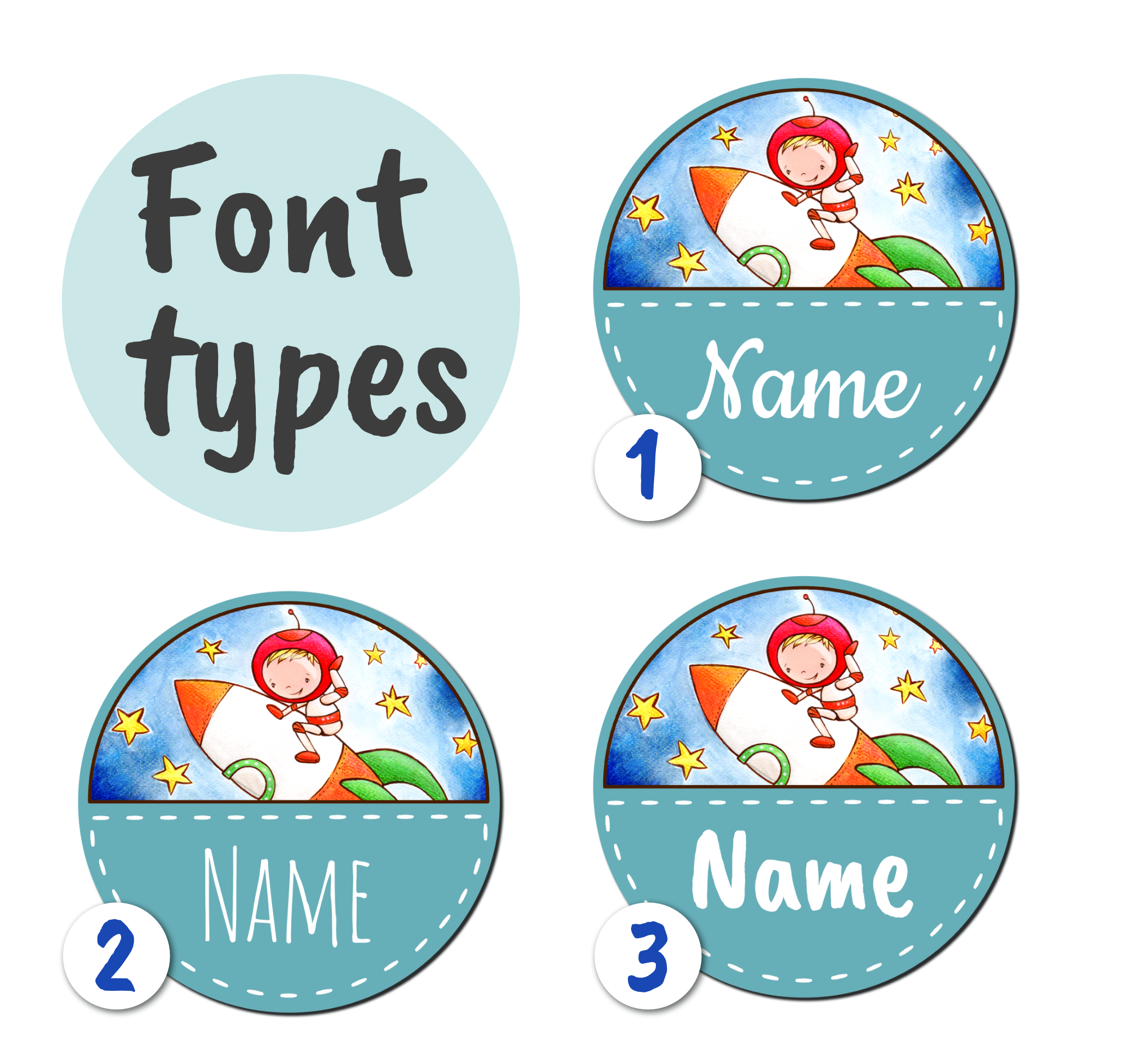 Kis űrhajós fiú - Egyedi ajtótábla saját névvel