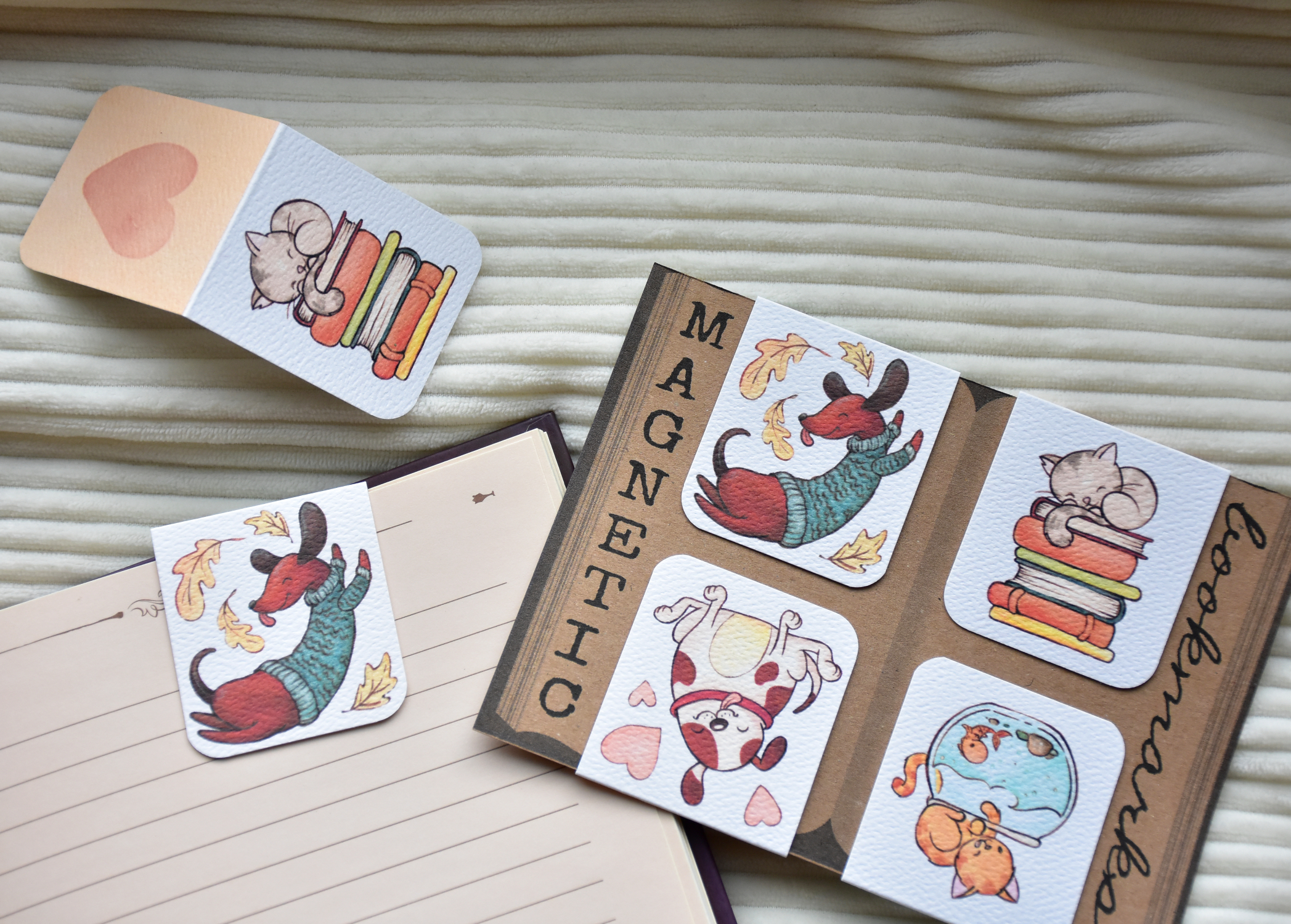 Kutyusok és cicusok - mágneses könyvjelzők