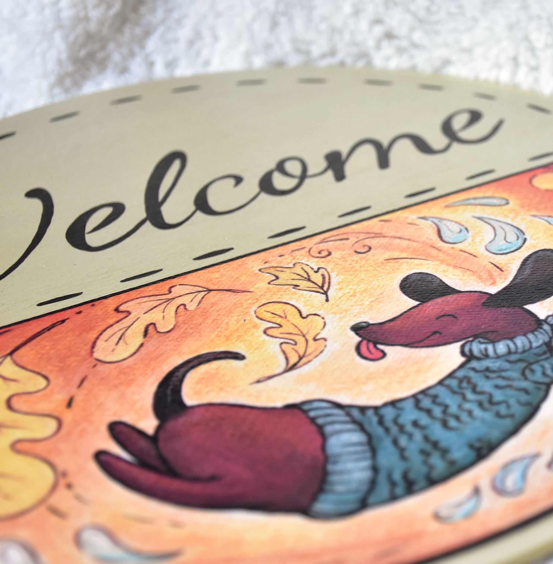 Vidám, ugráló tacsi - Ajtótábla