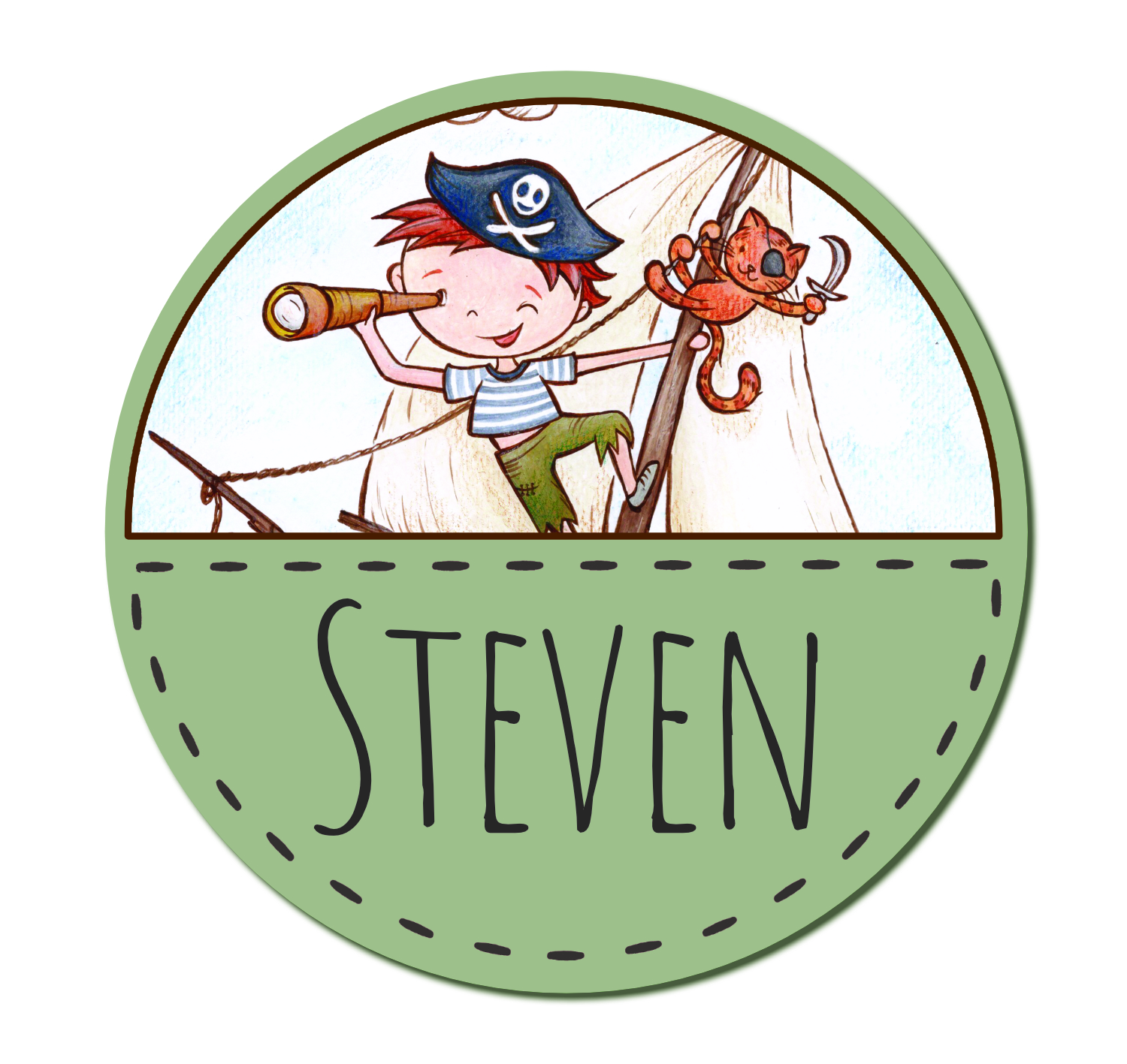 Kis kalóz fiú - Egyedi ajtótábla saját névvel