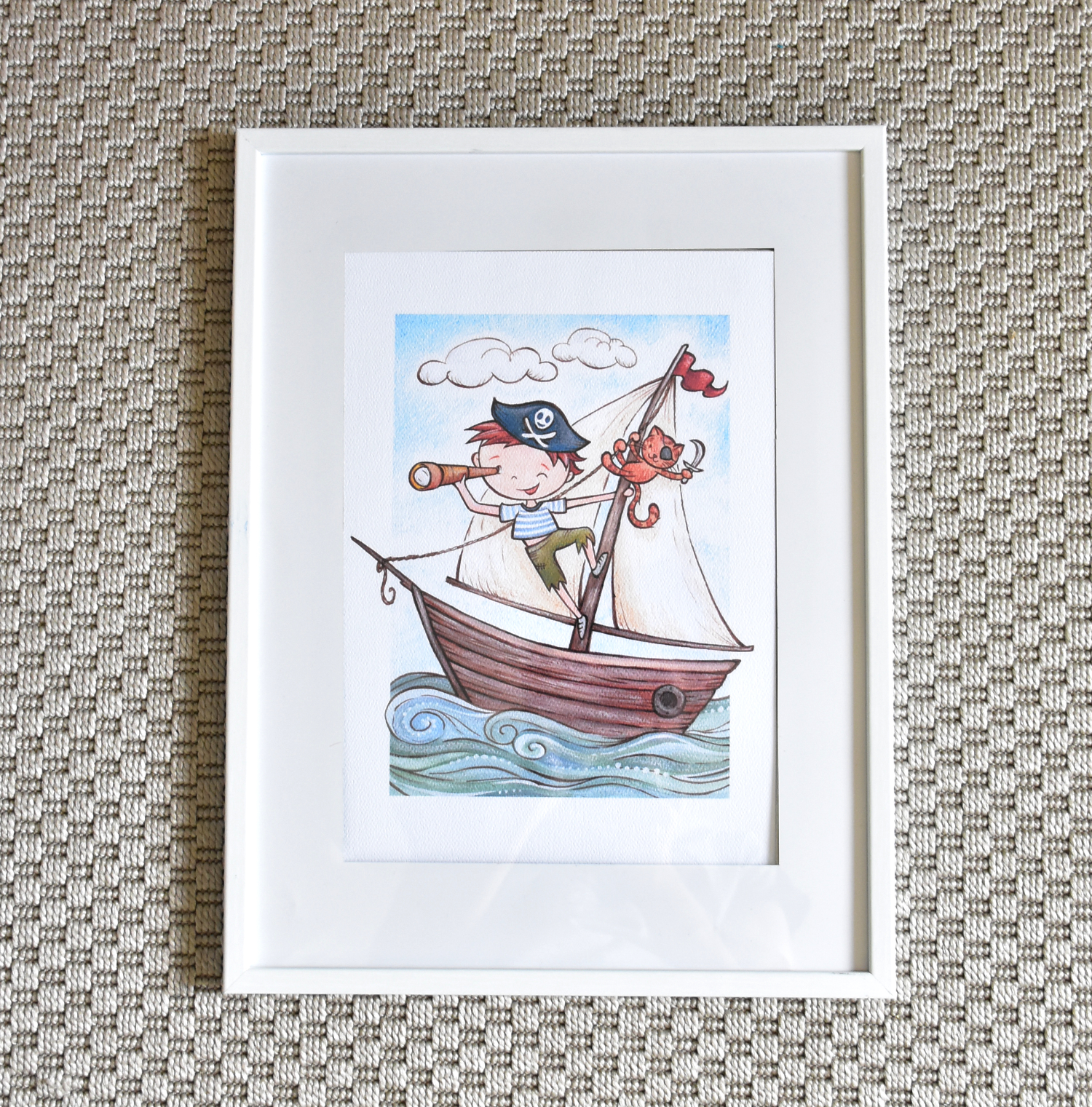 Kis kalóz fiú - Nyomtatott illusztráció