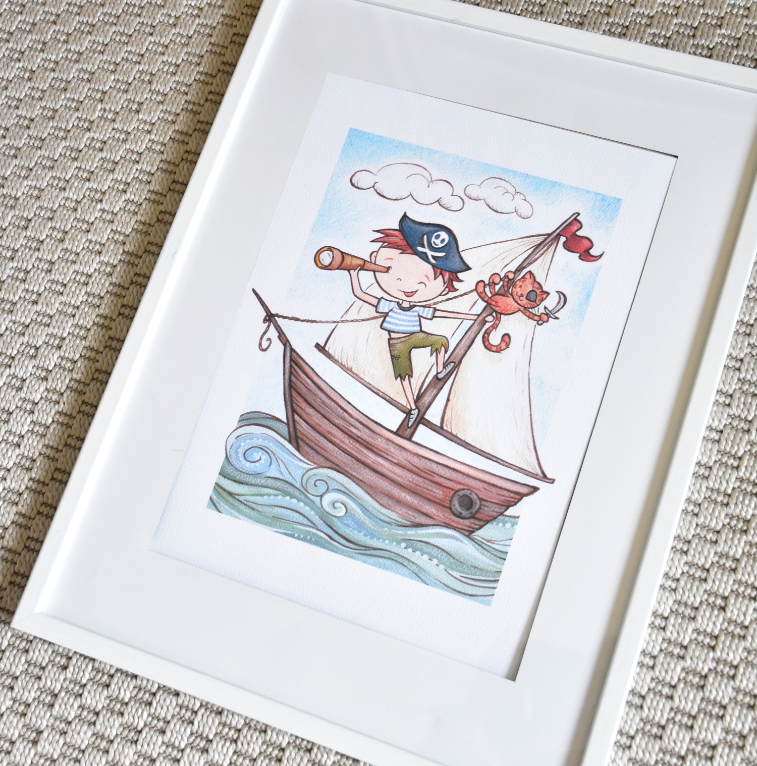 Kis kalóz fiú - Nyomtatott illusztráció