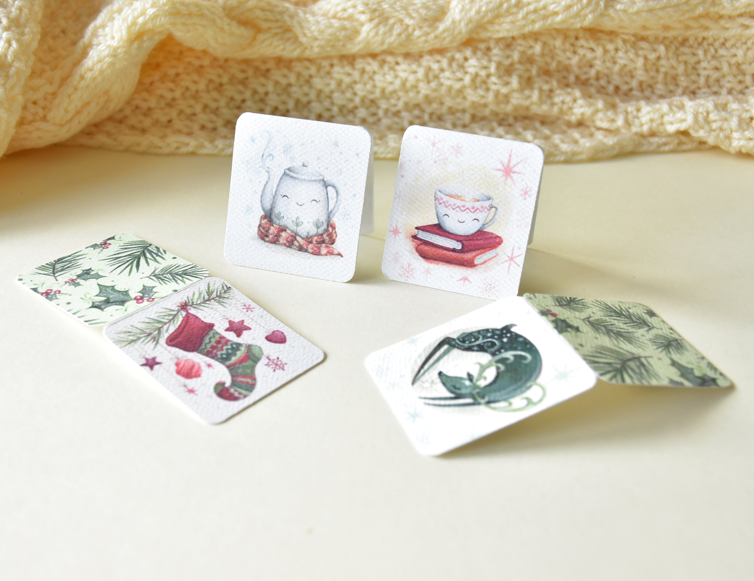 Karácsonyi minták - mágneses könyvjelzők