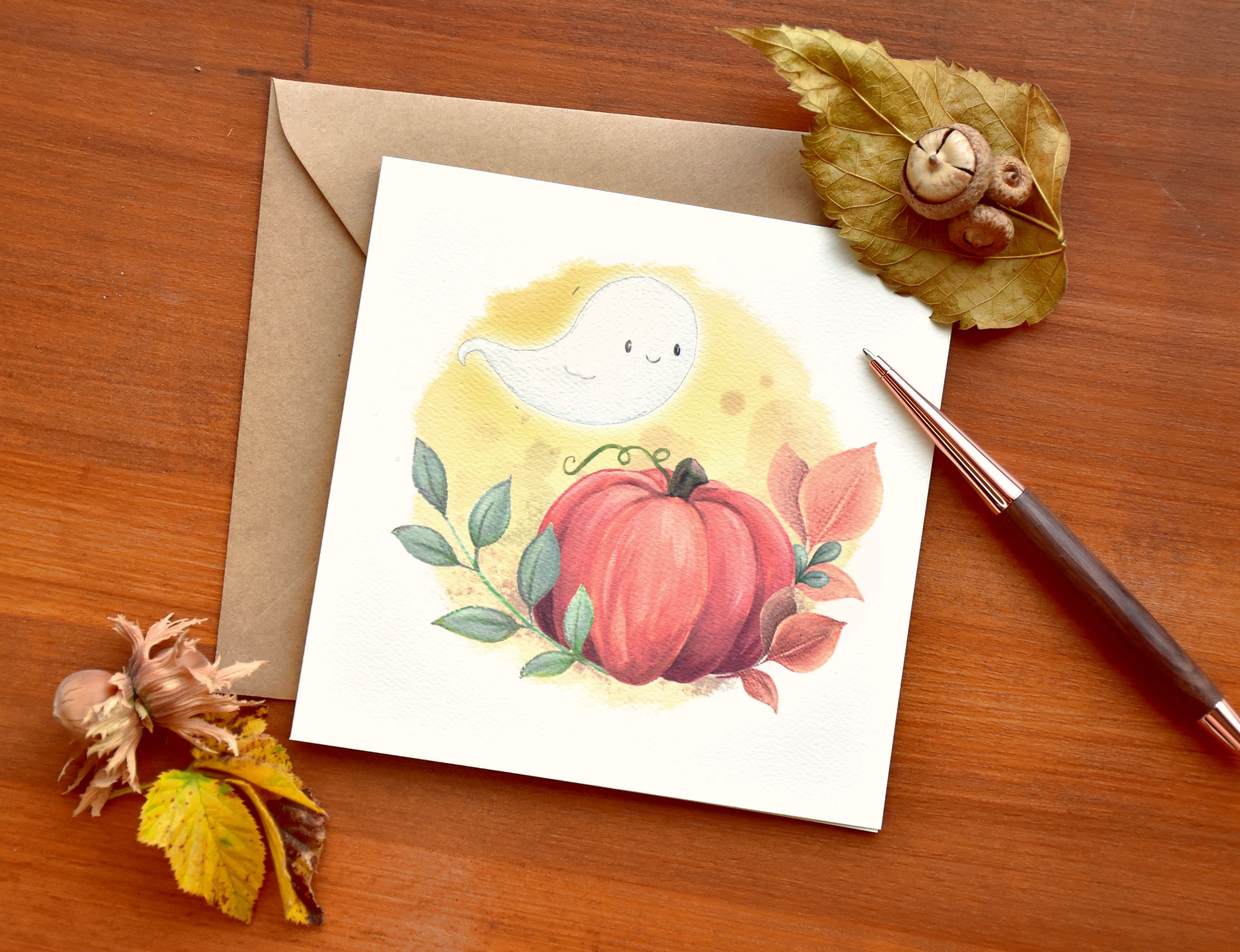 Halloween tök - Őszi üdvözlő kártya szett