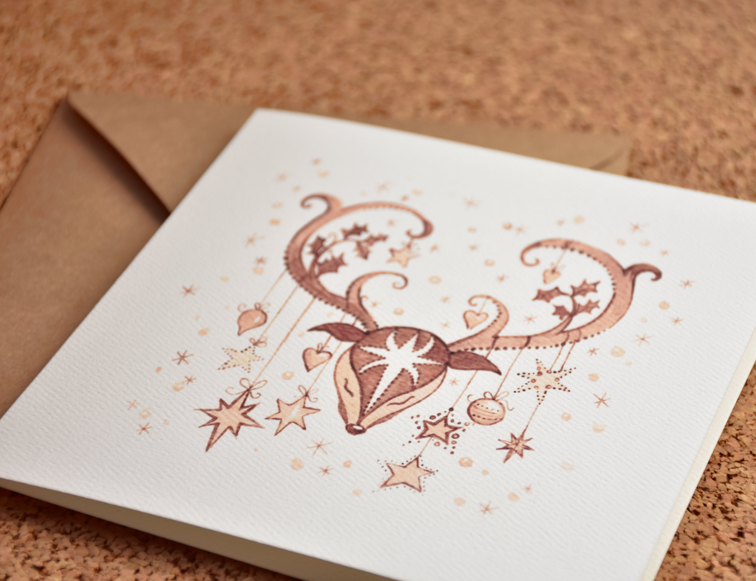 Téli szarvasok - Karácsonyi üdvözlő kártya szett