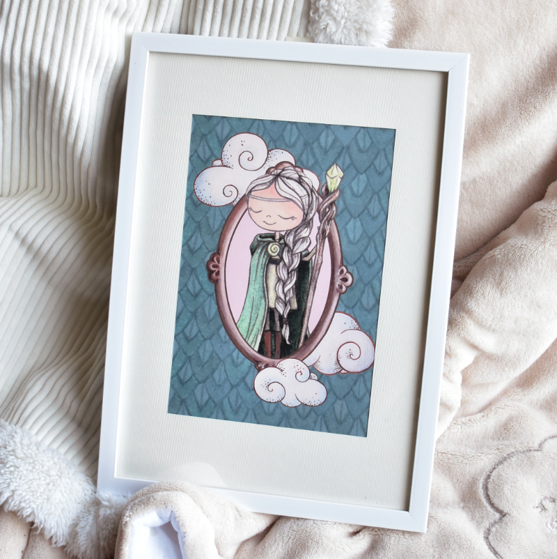 Mágus Monka-lány - Nyomtatott illusztráció