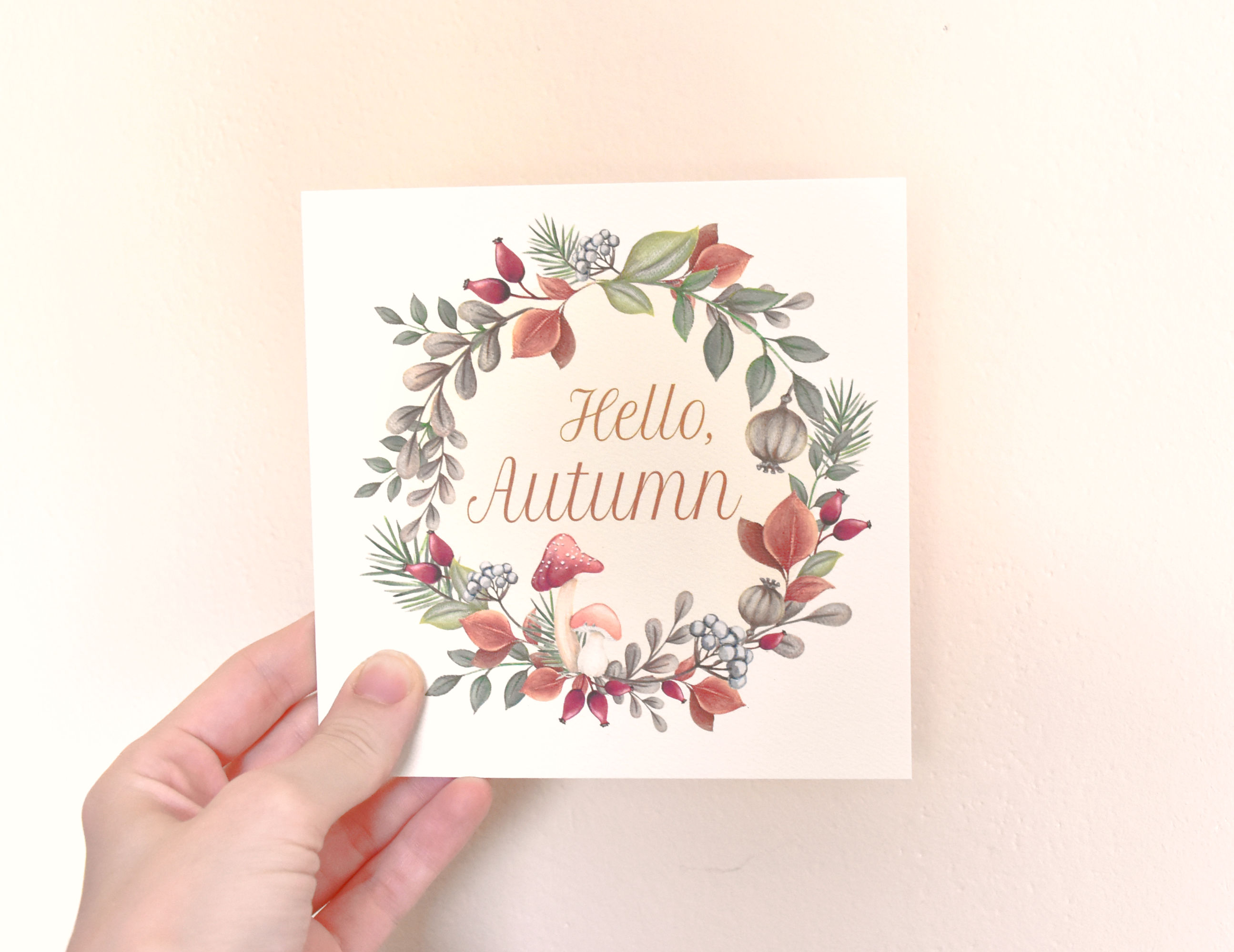 Erdei koszorú - Őszi üdvözlő kártya szett