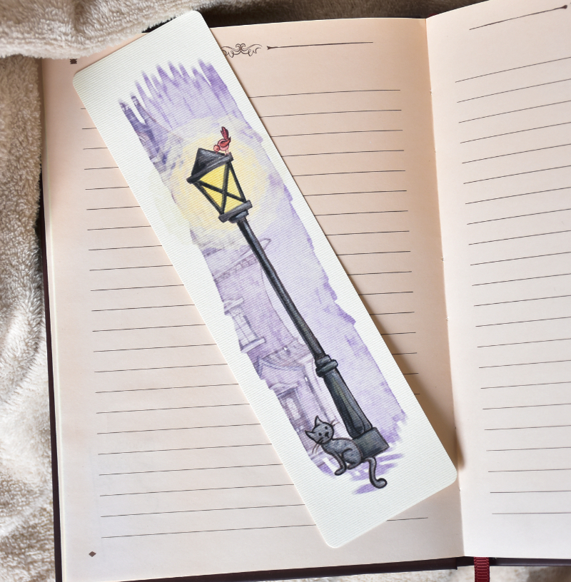 Színes városi utca - Illusztrált könyvjelzők