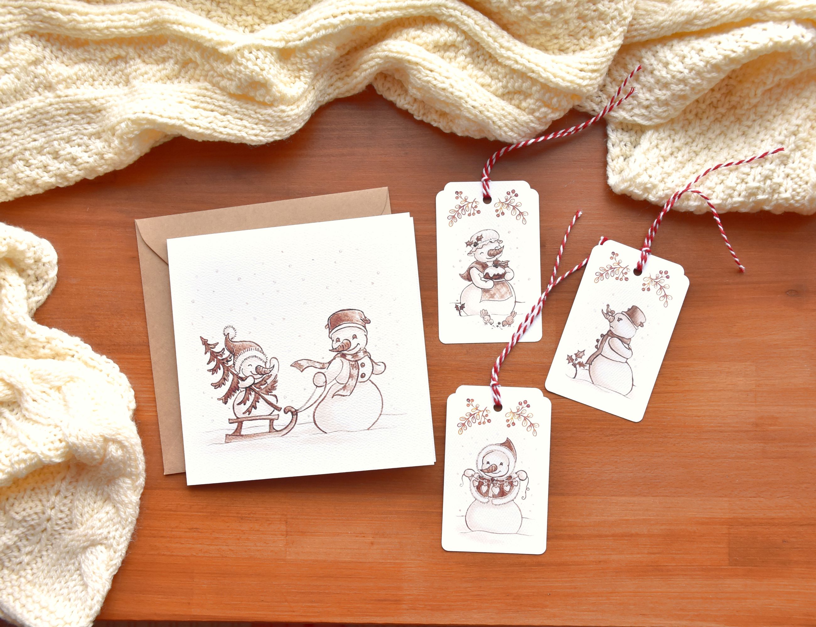 Hóemberek - Karácsonyi üdvözlő kártya szett