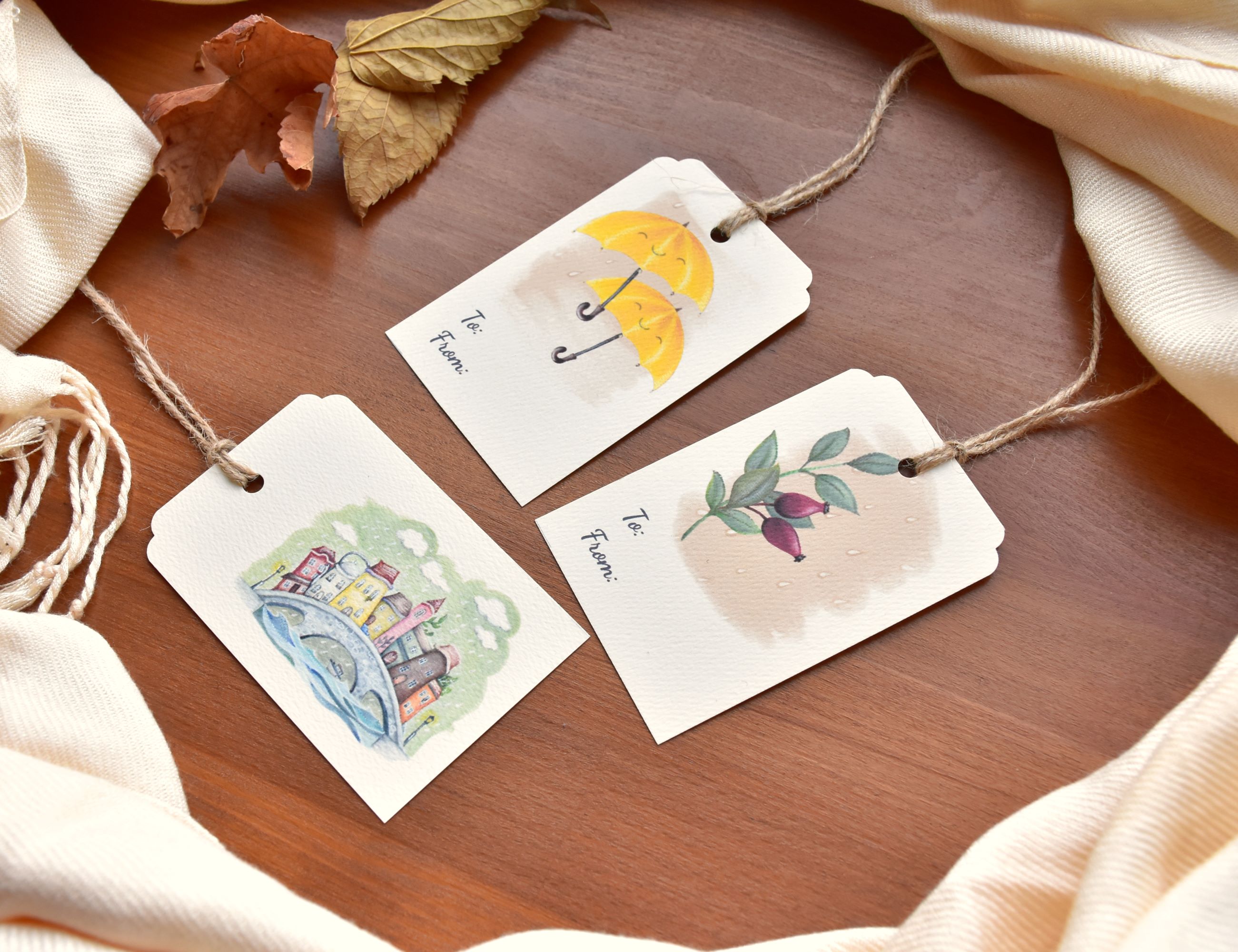 Erdei eső - Őszi üdvözlő kártya szett