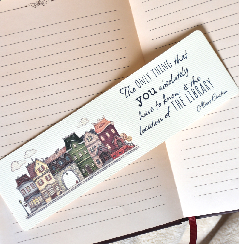 Színes városi utca - Illusztrált könyvjelzők