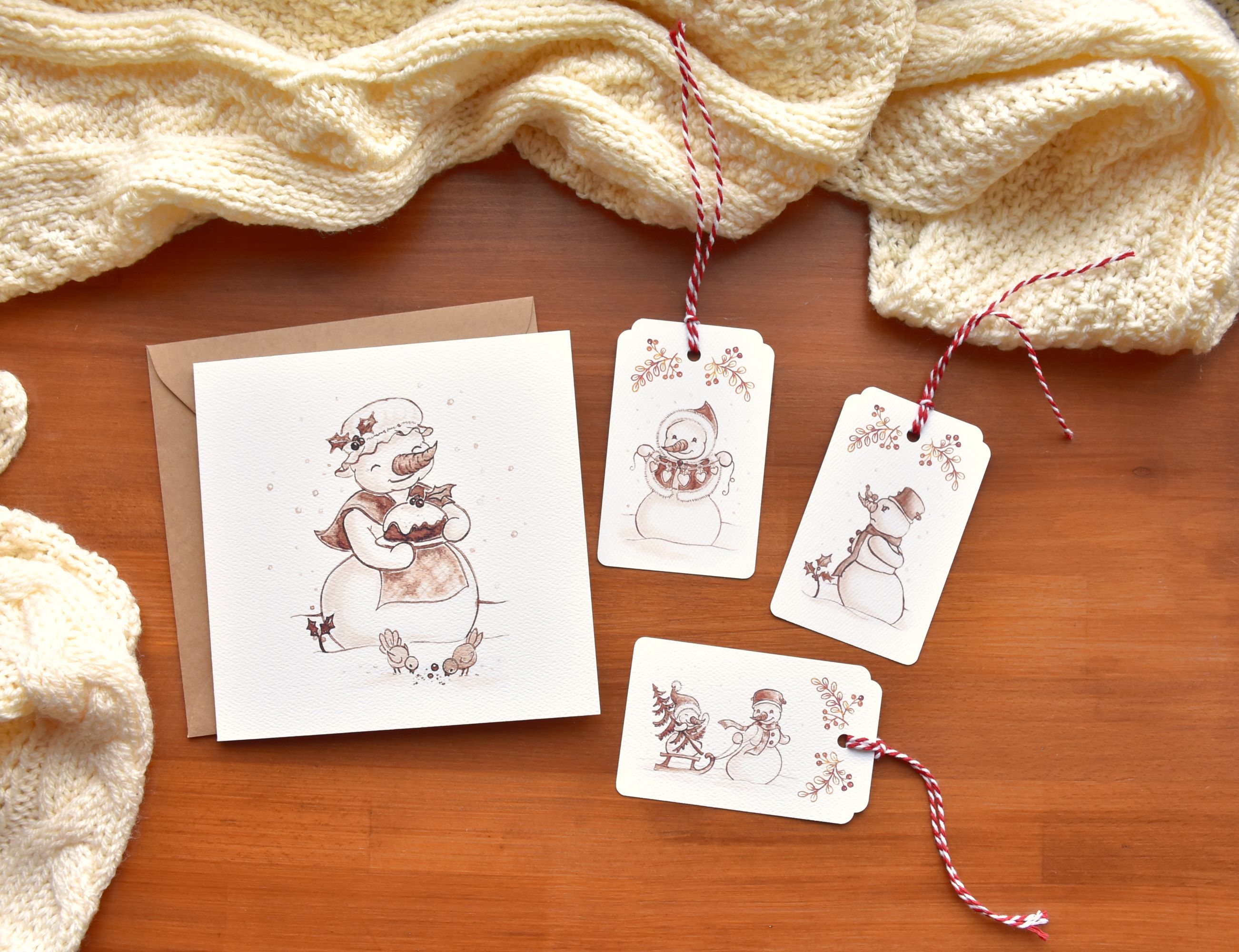 Hóemberek - Karácsonyi üdvözlő kártya szett
