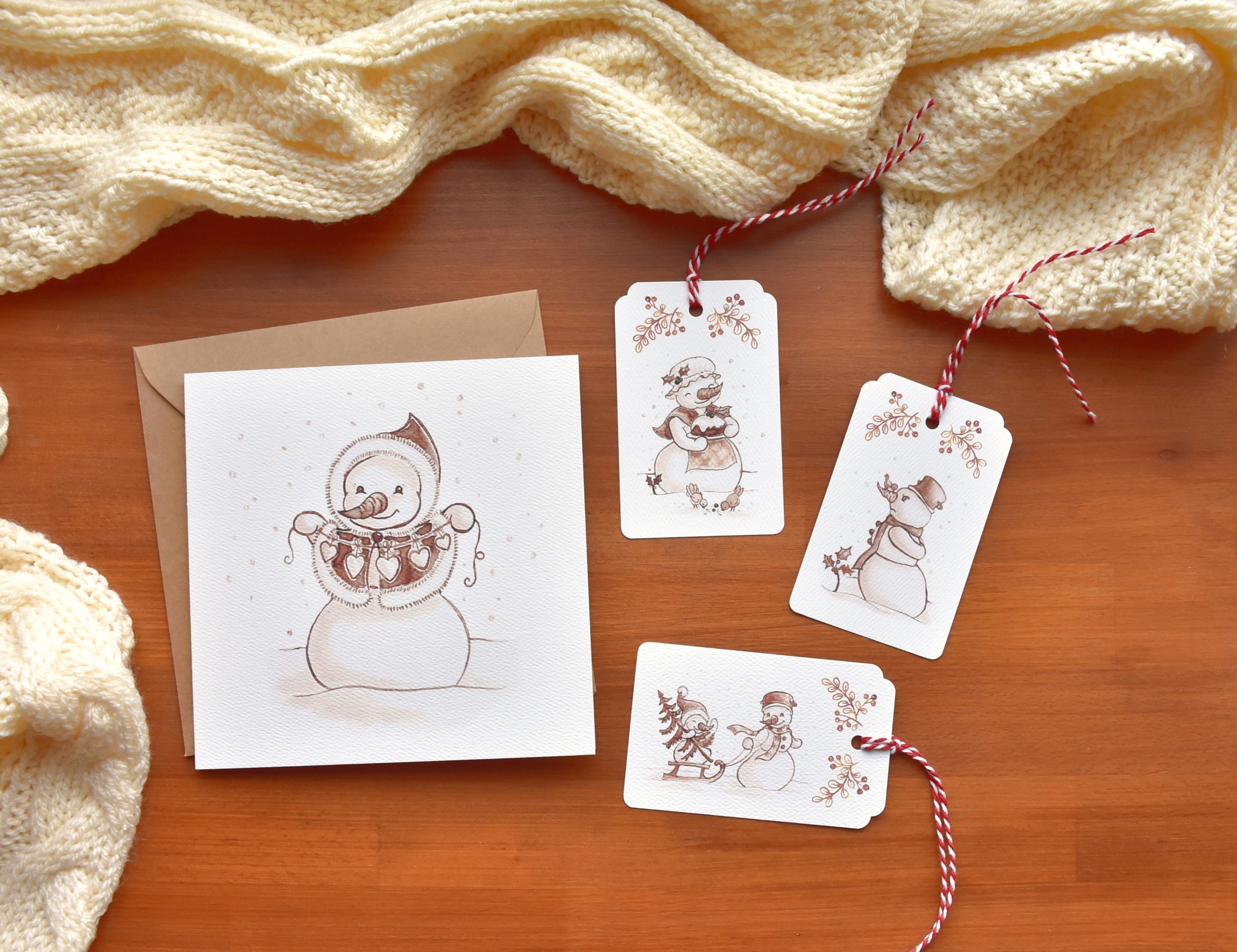 Hóemberek - Karácsonyi üdvözlő kártya szett