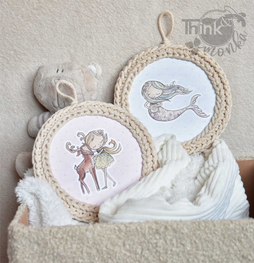 Kerek kép - pasztell Monka-lányok