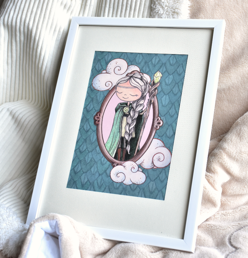 Mágus Monka-lány - Nyomtatott illusztráció