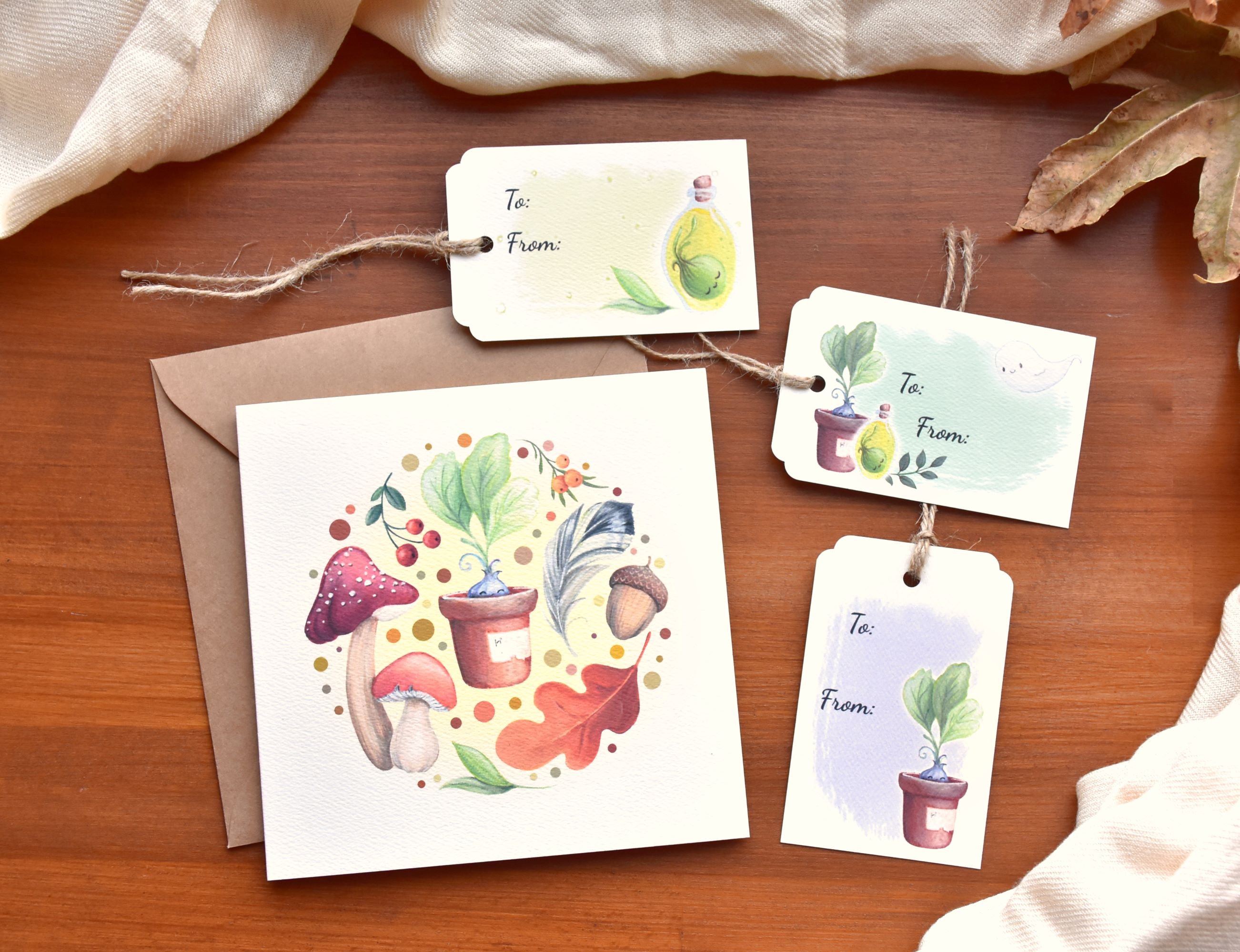 Erdei válogatás - Őszi üdvözlő kártya szett