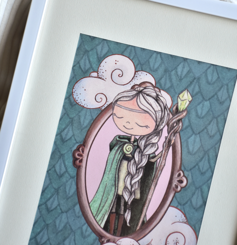 Mágus Monka-lány - Nyomtatott illusztráció