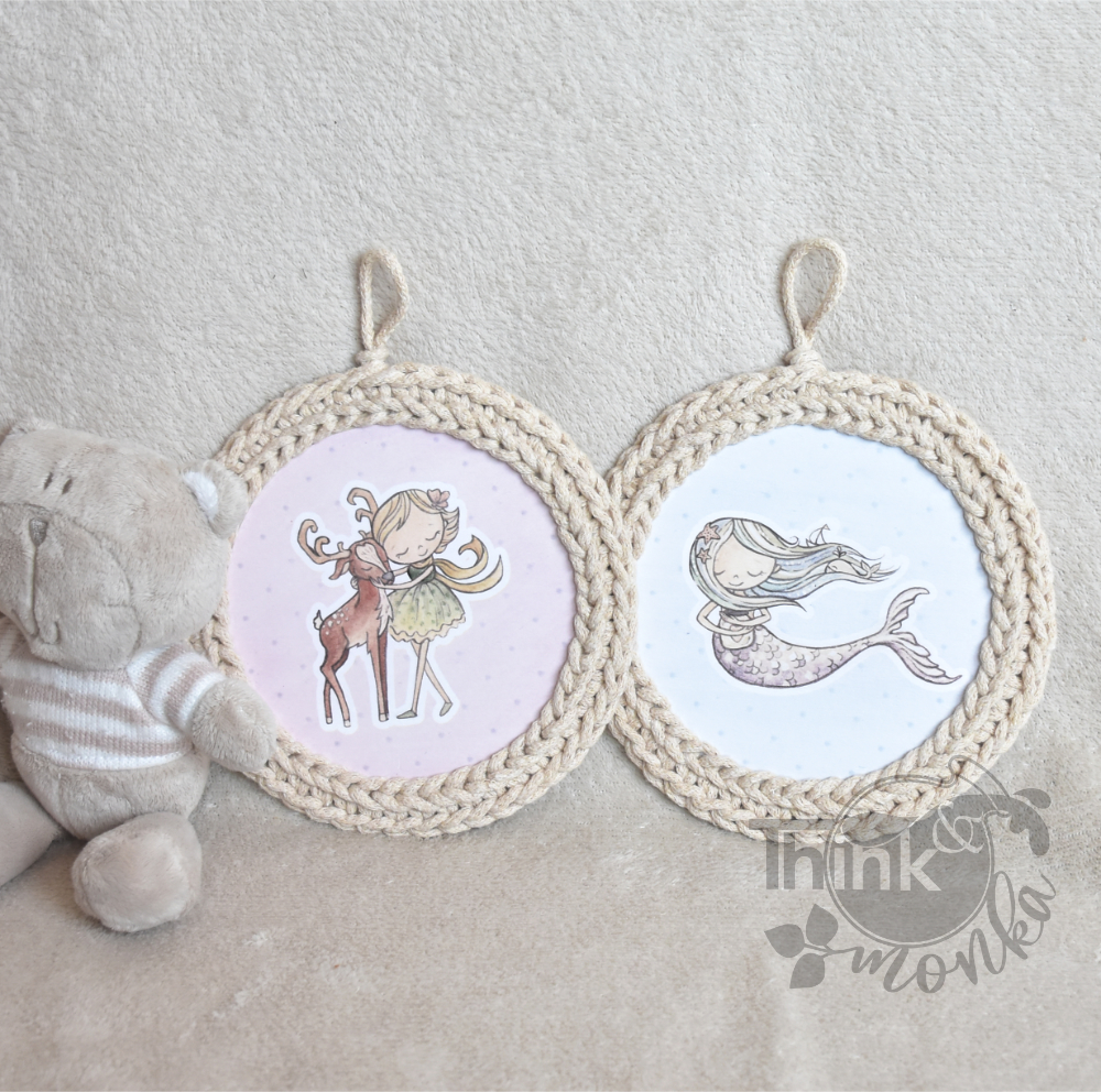 Kerek kép - pasztell Monka-lányok