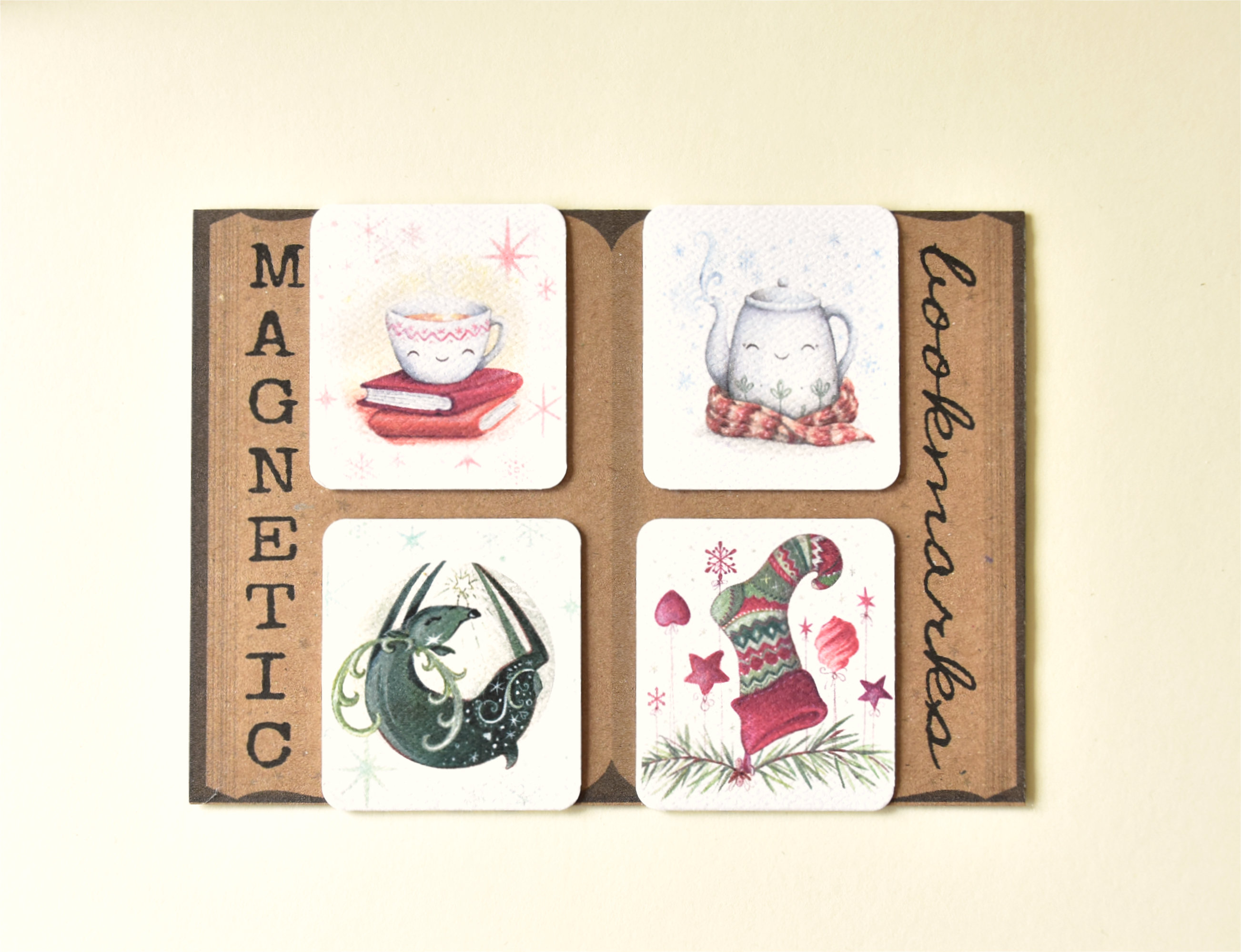 Karácsonyi minták - mágneses könyvjelzők