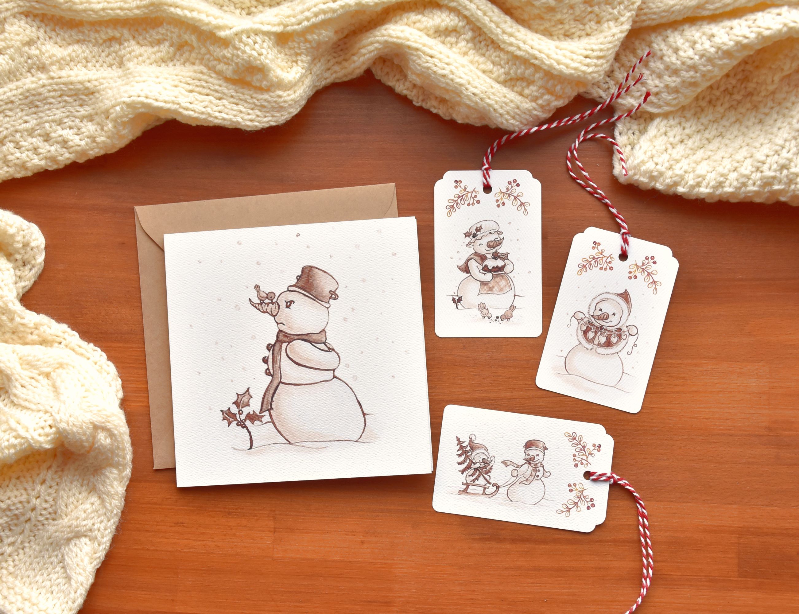 Hóemberek - Karácsonyi üdvözlő kártya szett