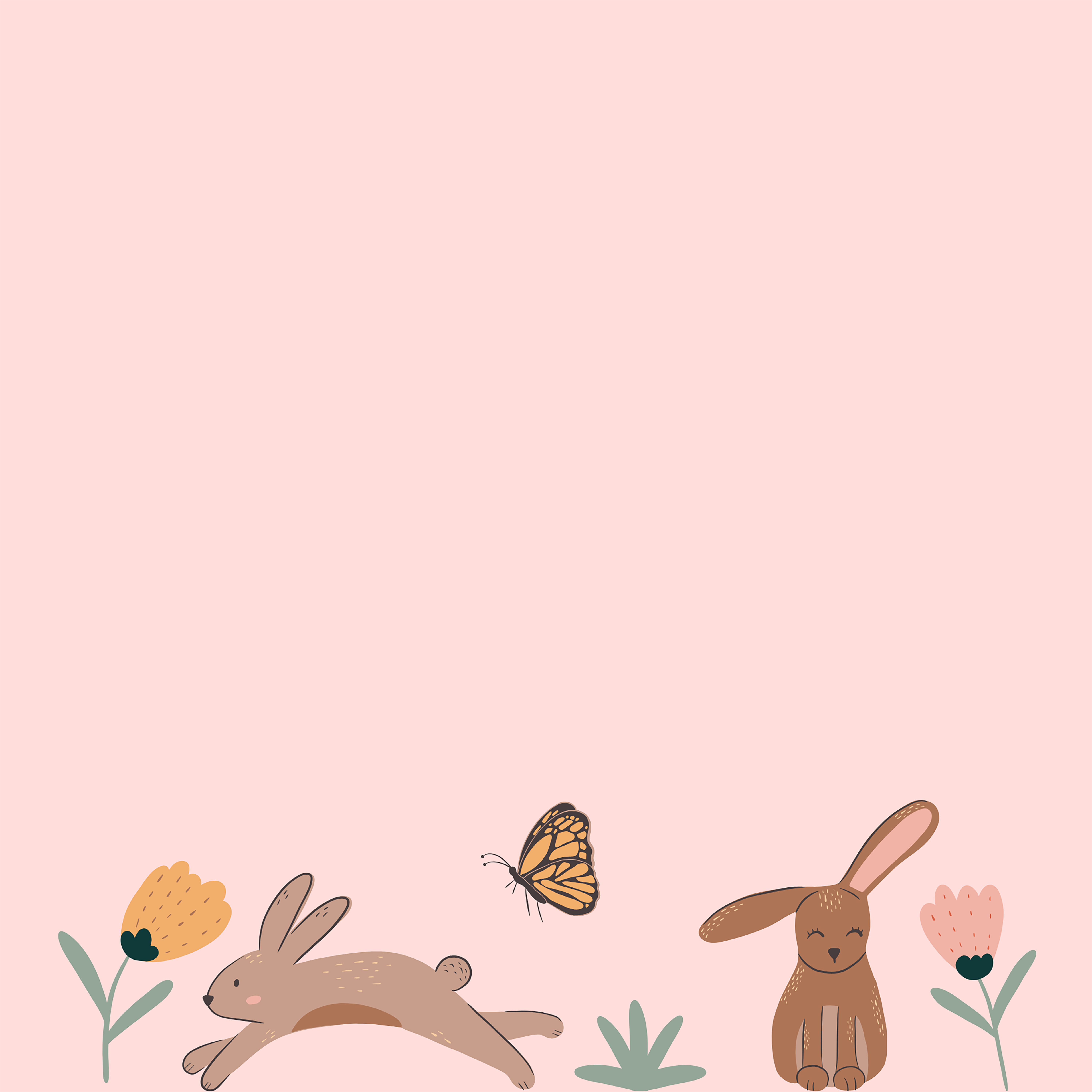 Rabbits on a roll napkin