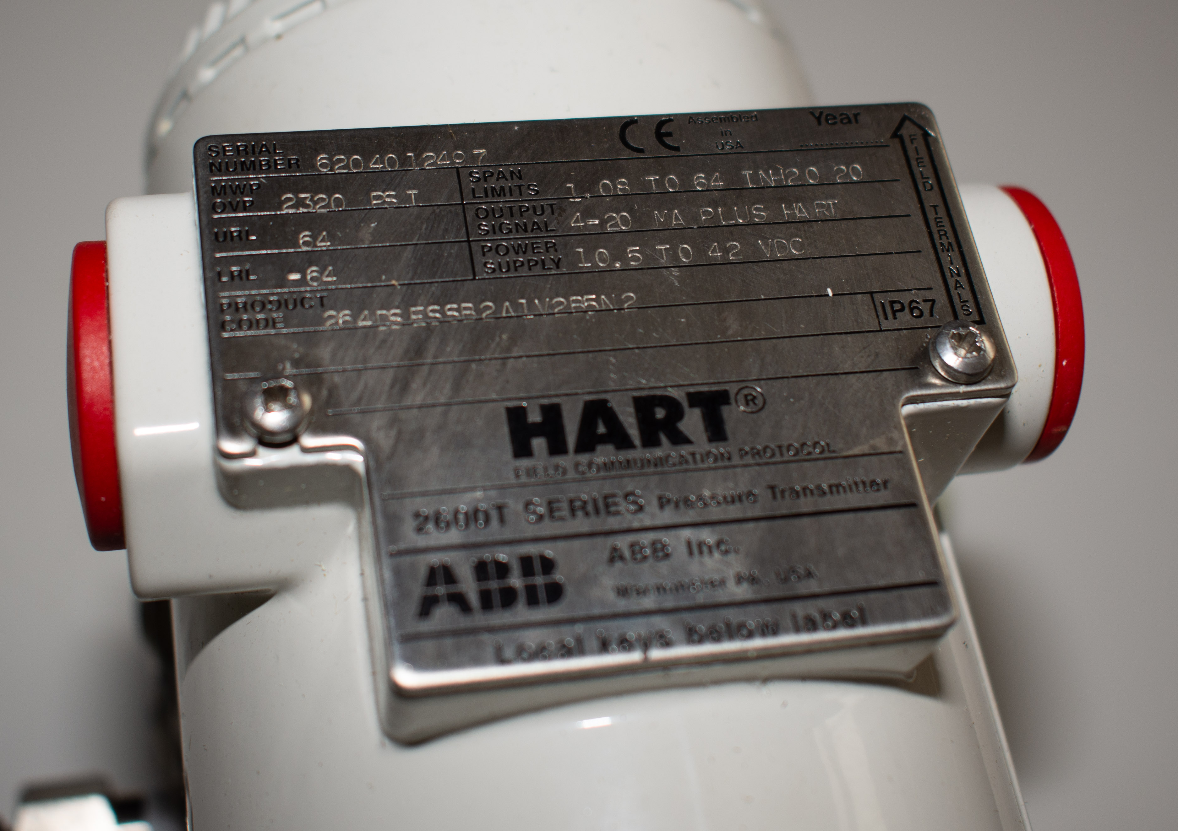 ABB 2600T 264DSESSB2A1V2B5N2 differential transmitter 64 inch H2O 1-year warranty