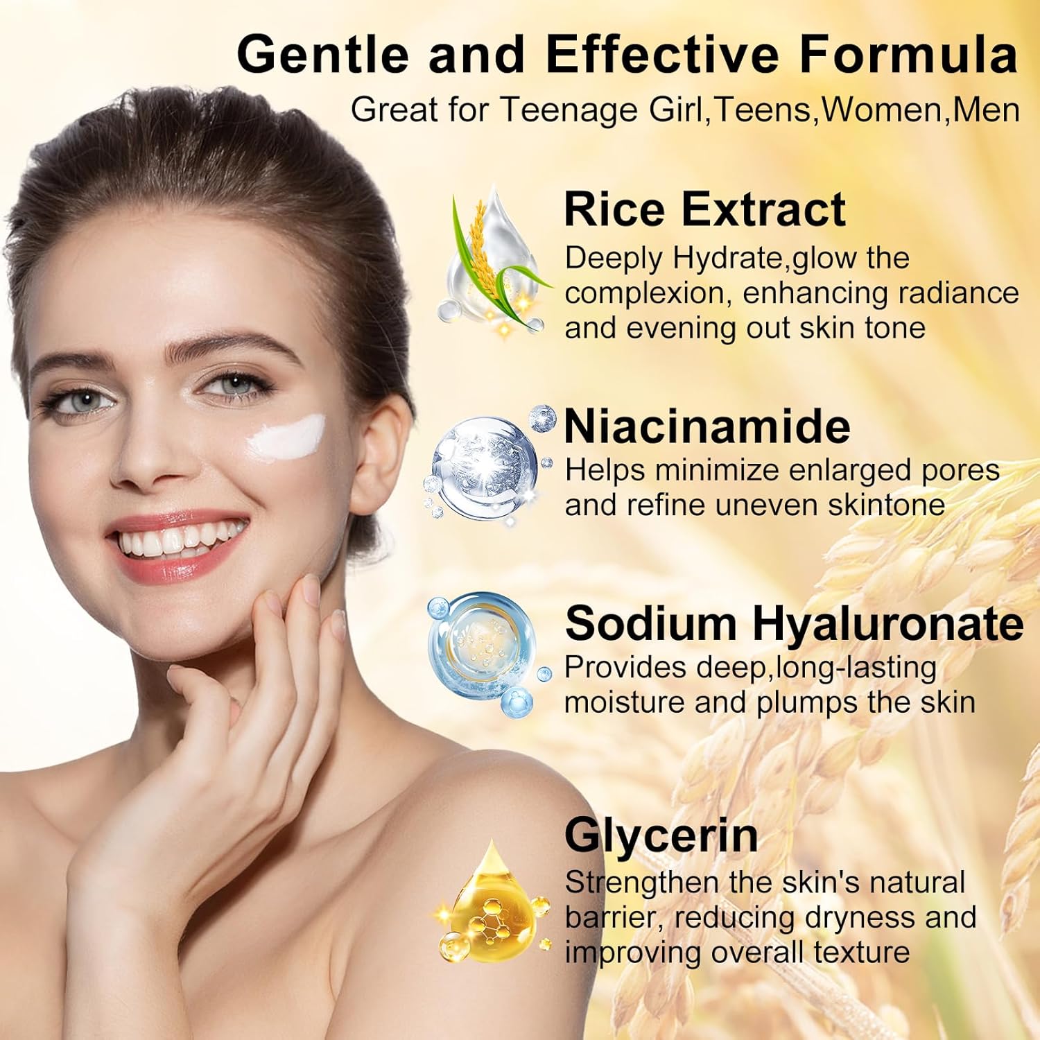 Womens & Teens Wife Birthday Gift Ideas,Skin Care Set,Professional Hydrate Glow Repair Anti-Aging Rice Water Facial Skin Care Routine Kit,Skincare Gift Set for Teenage Girl Womens Gifts for Christmas