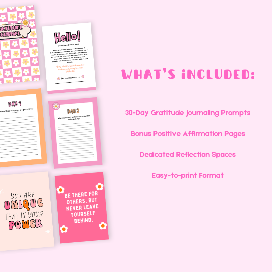 30-Day Gratitude Journal for Mental Health