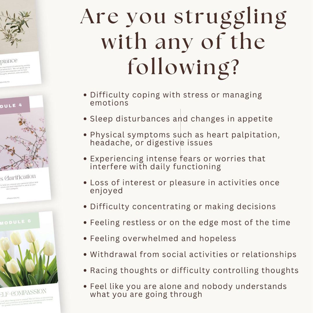 A Journey Through Anxiety Workbook (Digital Copy)