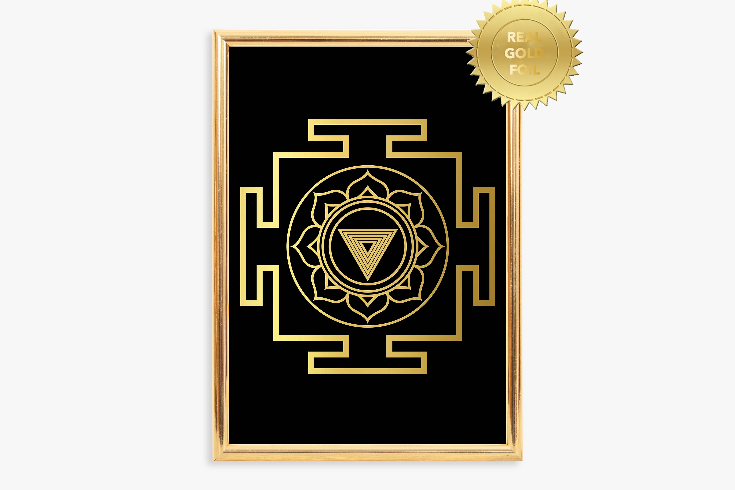 Kali Yantra, Gold foil, Wall Art, Fine Print, Frame not included