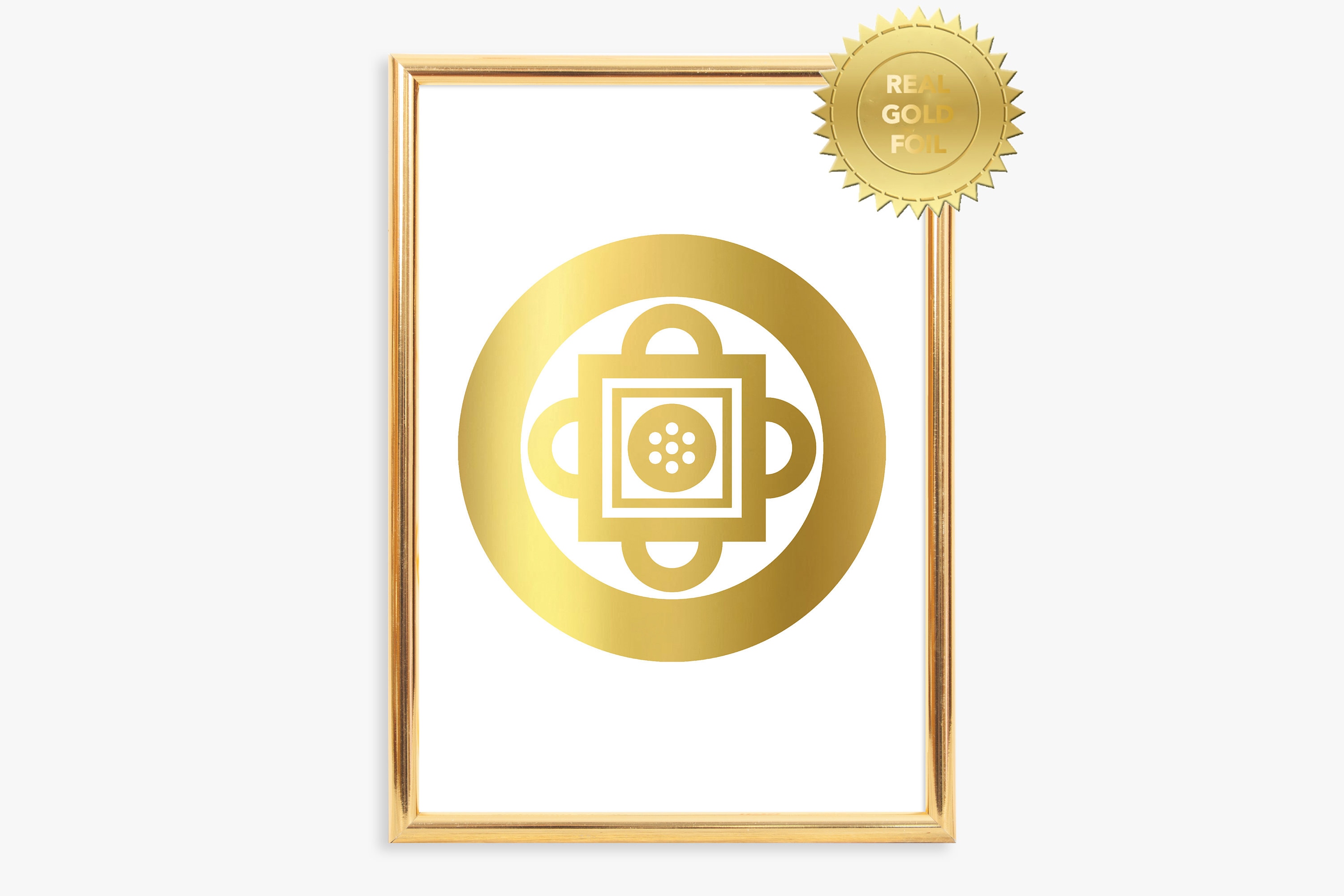 Shambala Yantra, Gold foil, Wall Art, Fine Print, Frame not included