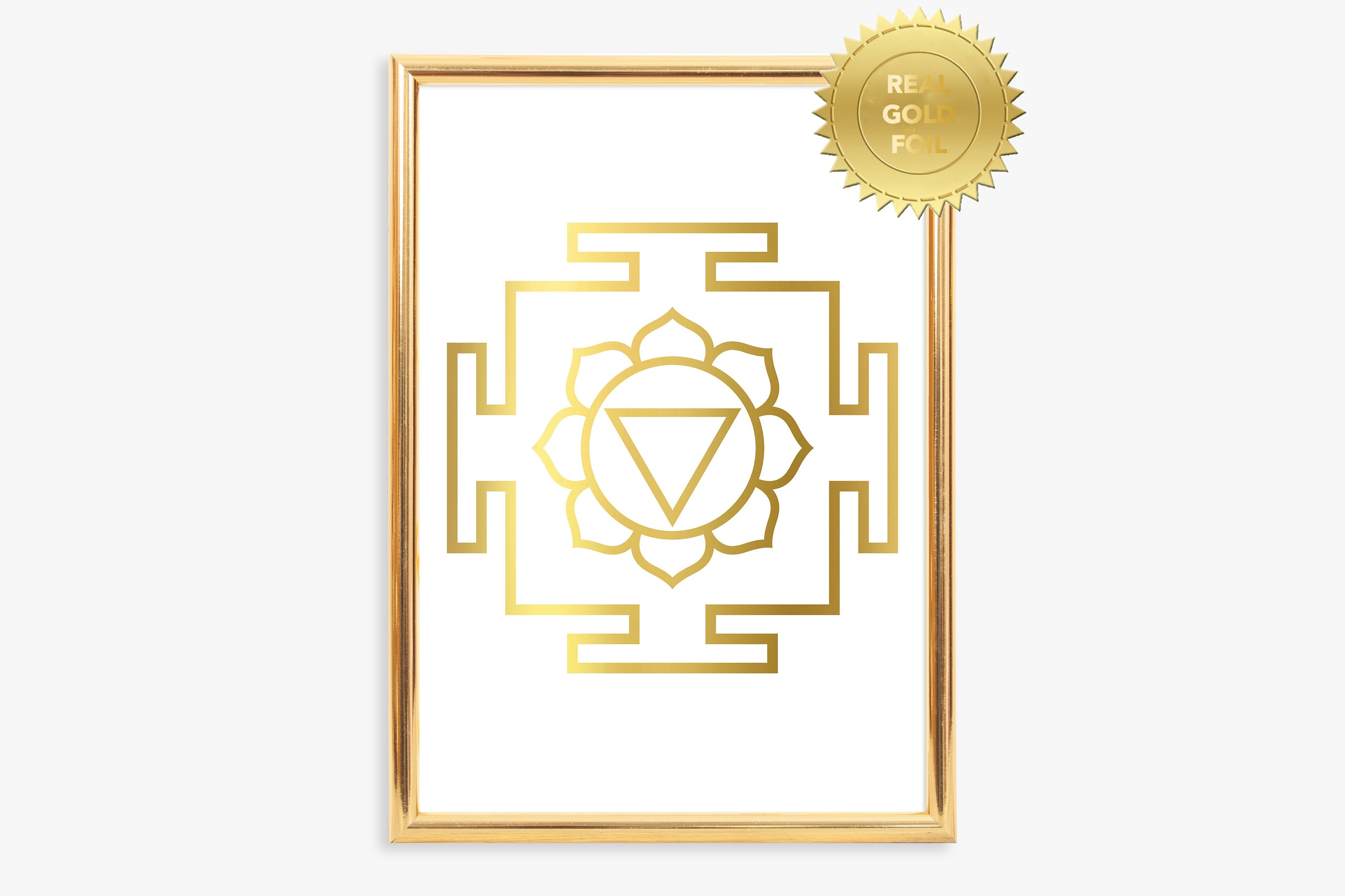 Tara Yantra, Gold foil, Wall Art, Fine Print, Frame not included
