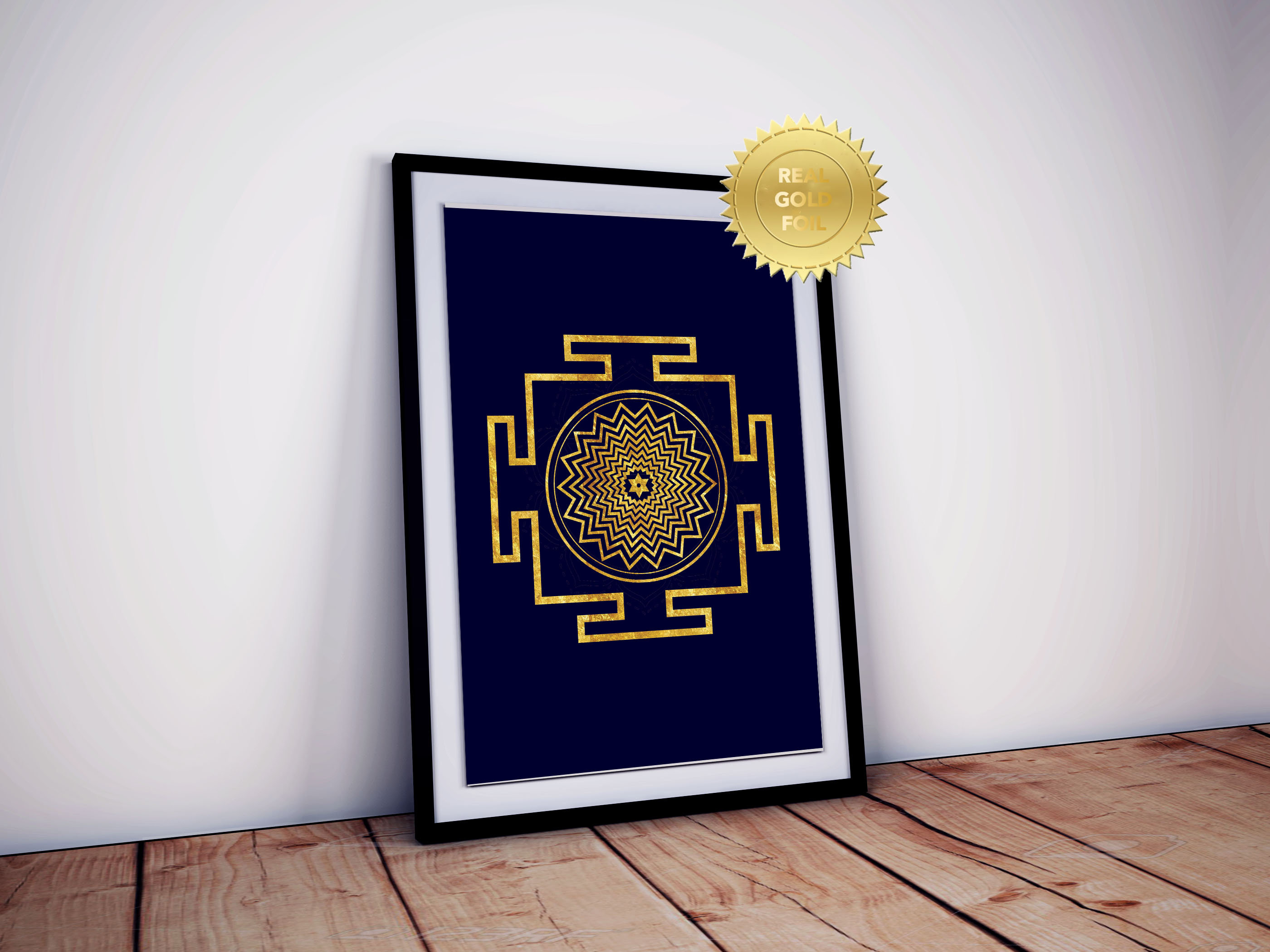 Shiva Yantra, Gold Foil, Wall Art, Fine Print, Frame not included
