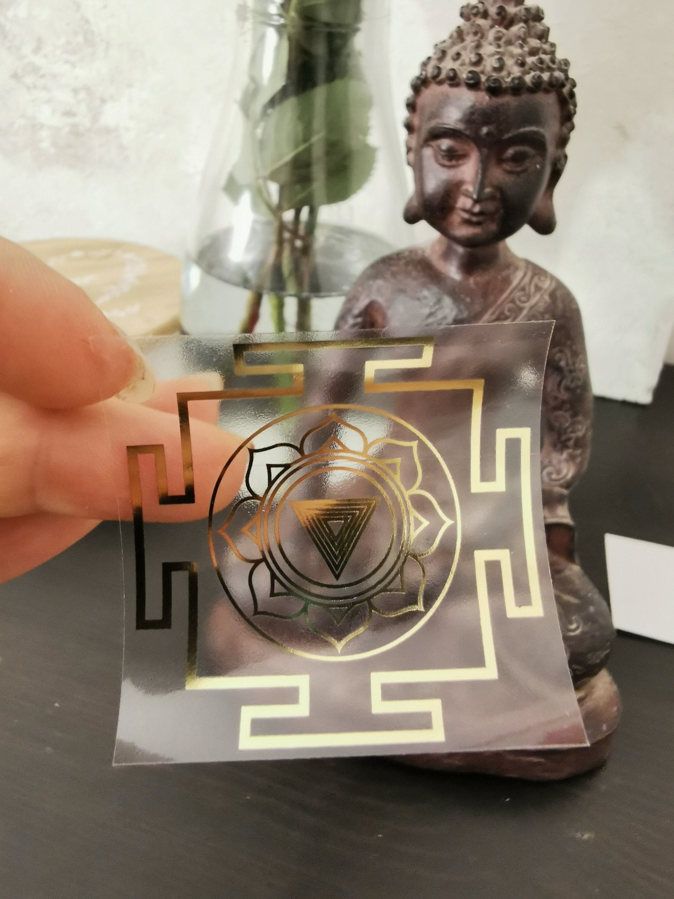 Dasha Mahavidya yantras golden stickers. Set of 10