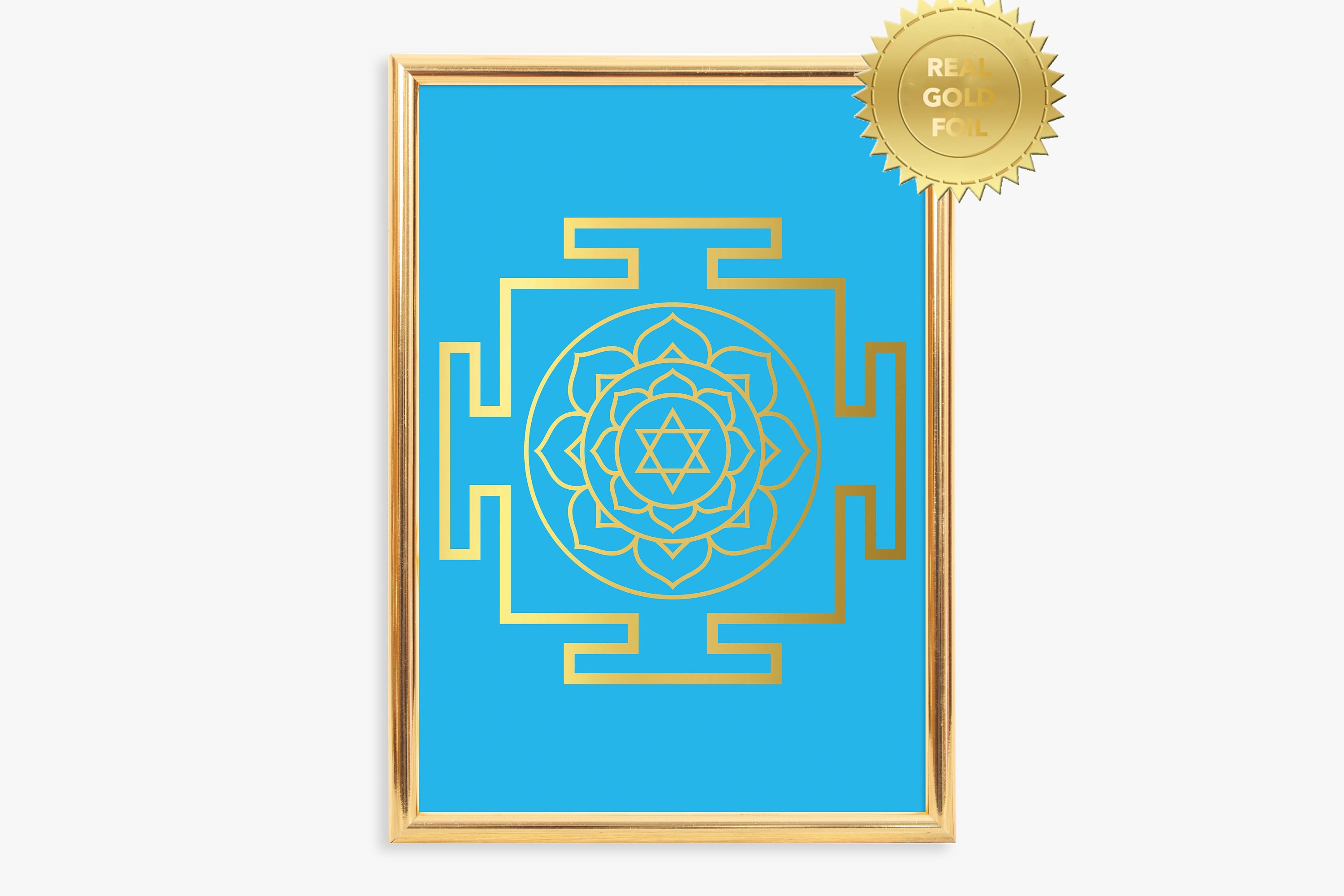 Bhuvaneshwari Yantra, Gold foil, Wall Art, Fine Print, Frame not included