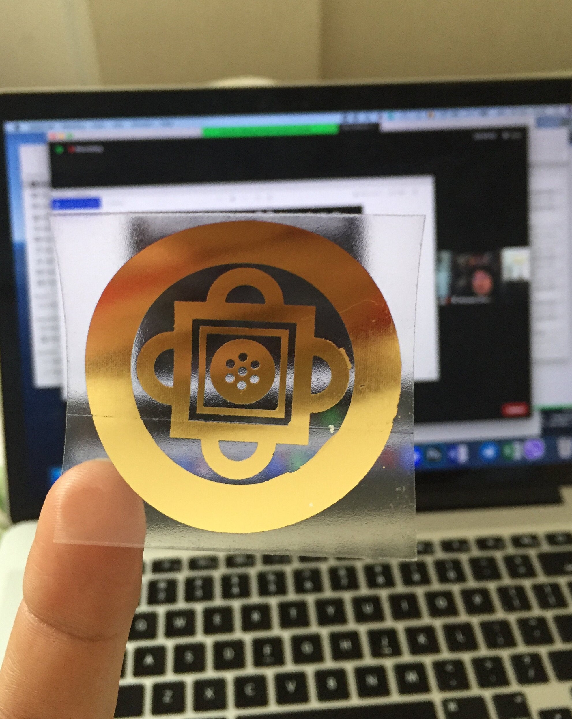 Shambala transparent golden sticker Set of 7