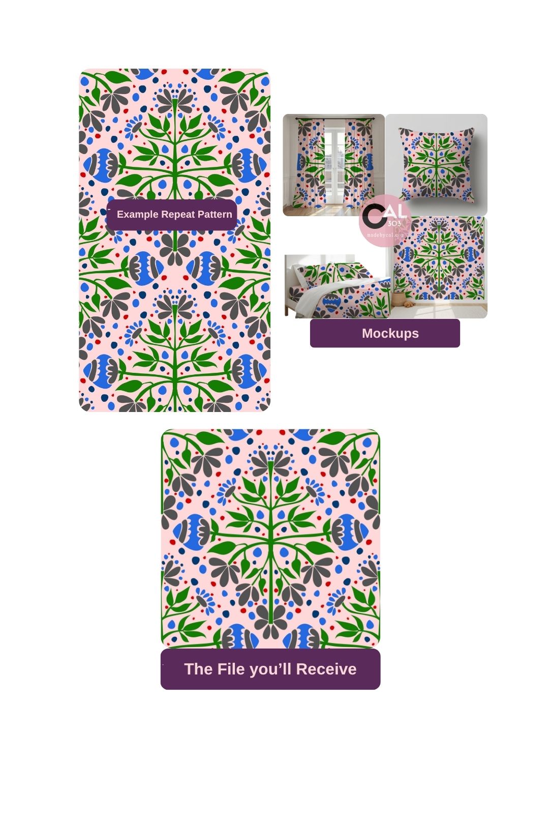 Abstract Flowers Blue · Ref: 1001_wog_abstflwvariousblu_cal303.png