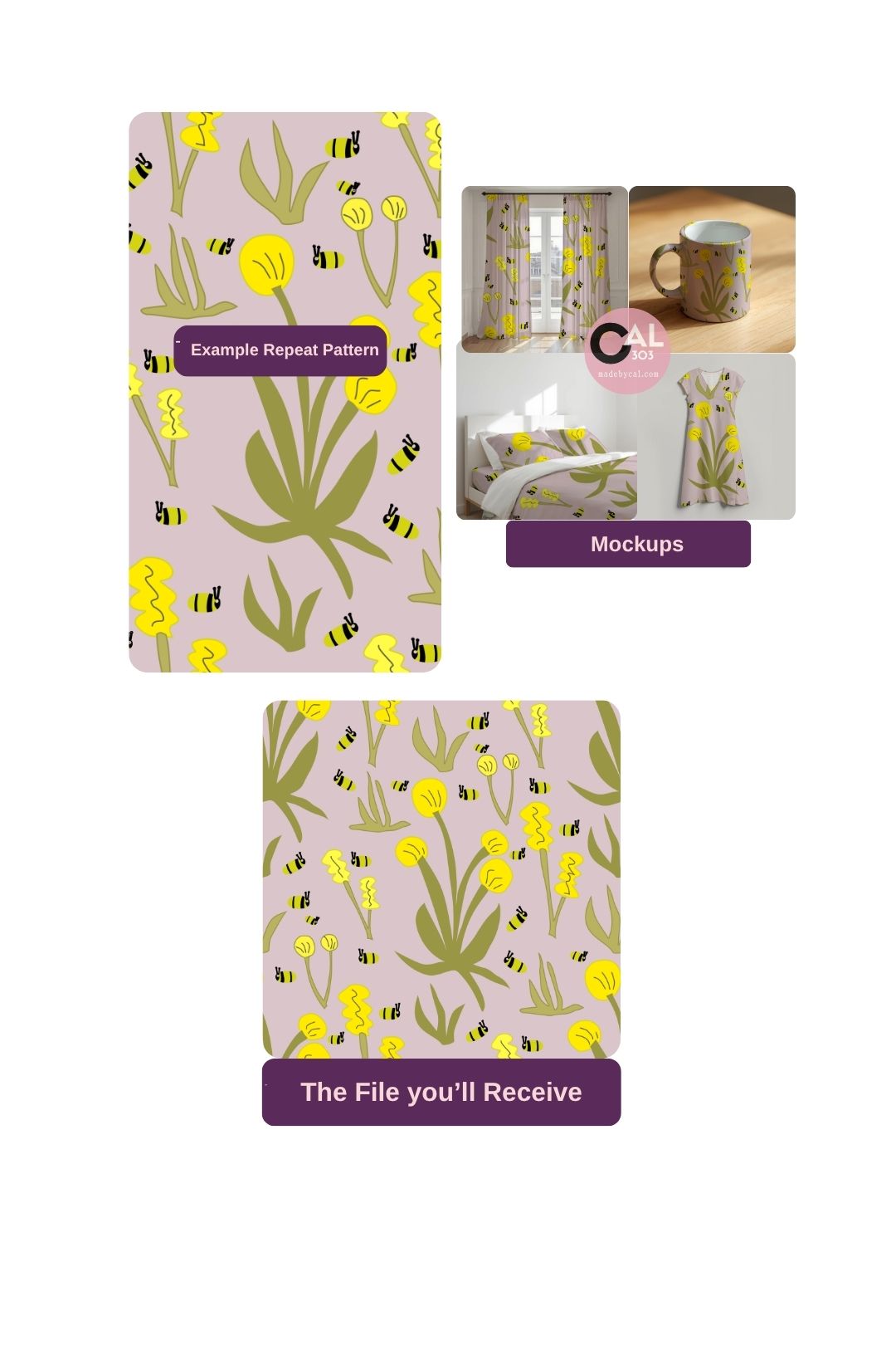 Bees Mustard Flowers· Ref: 1015_og_beesmustardflws_cal303_521103