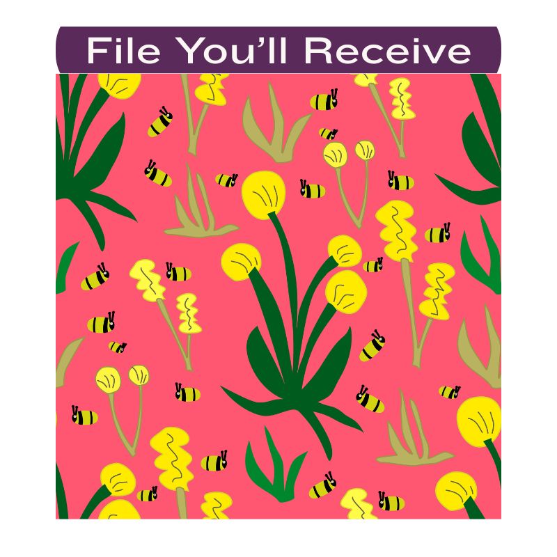 Handmade - Human-made Abstract Mustard Flowers with Bees