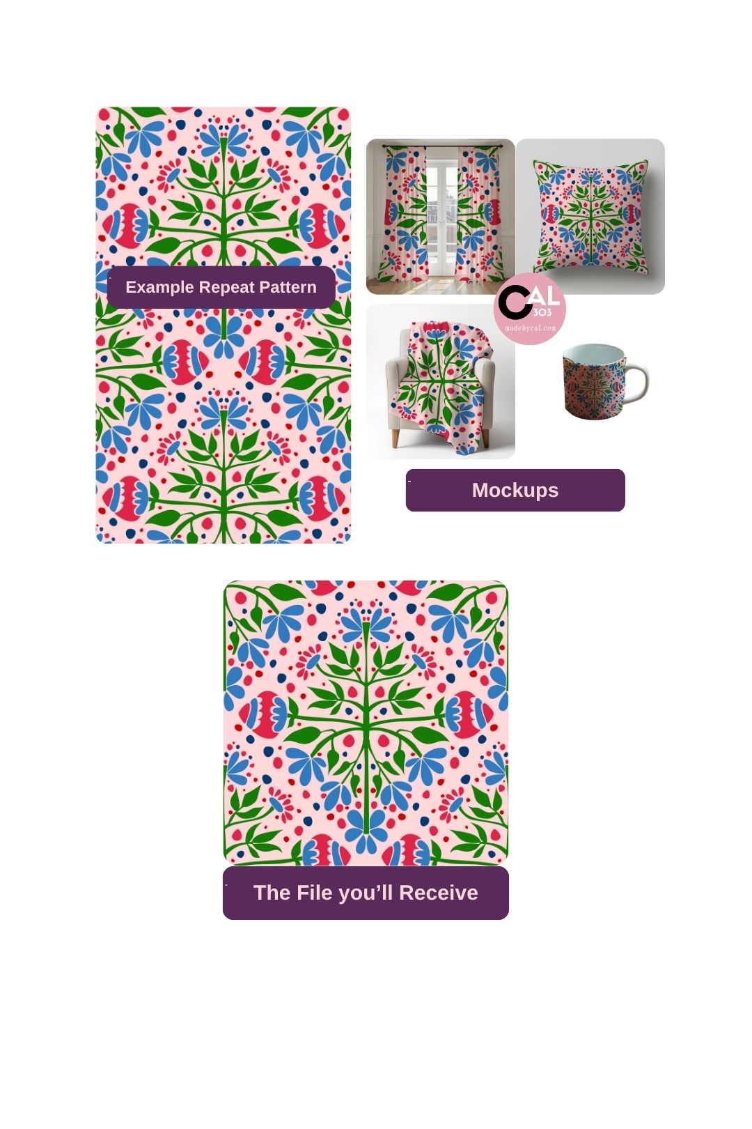 Abstract Flowers Pink · Ref: 1002_wog_abstflwvariouspk_cal303.png