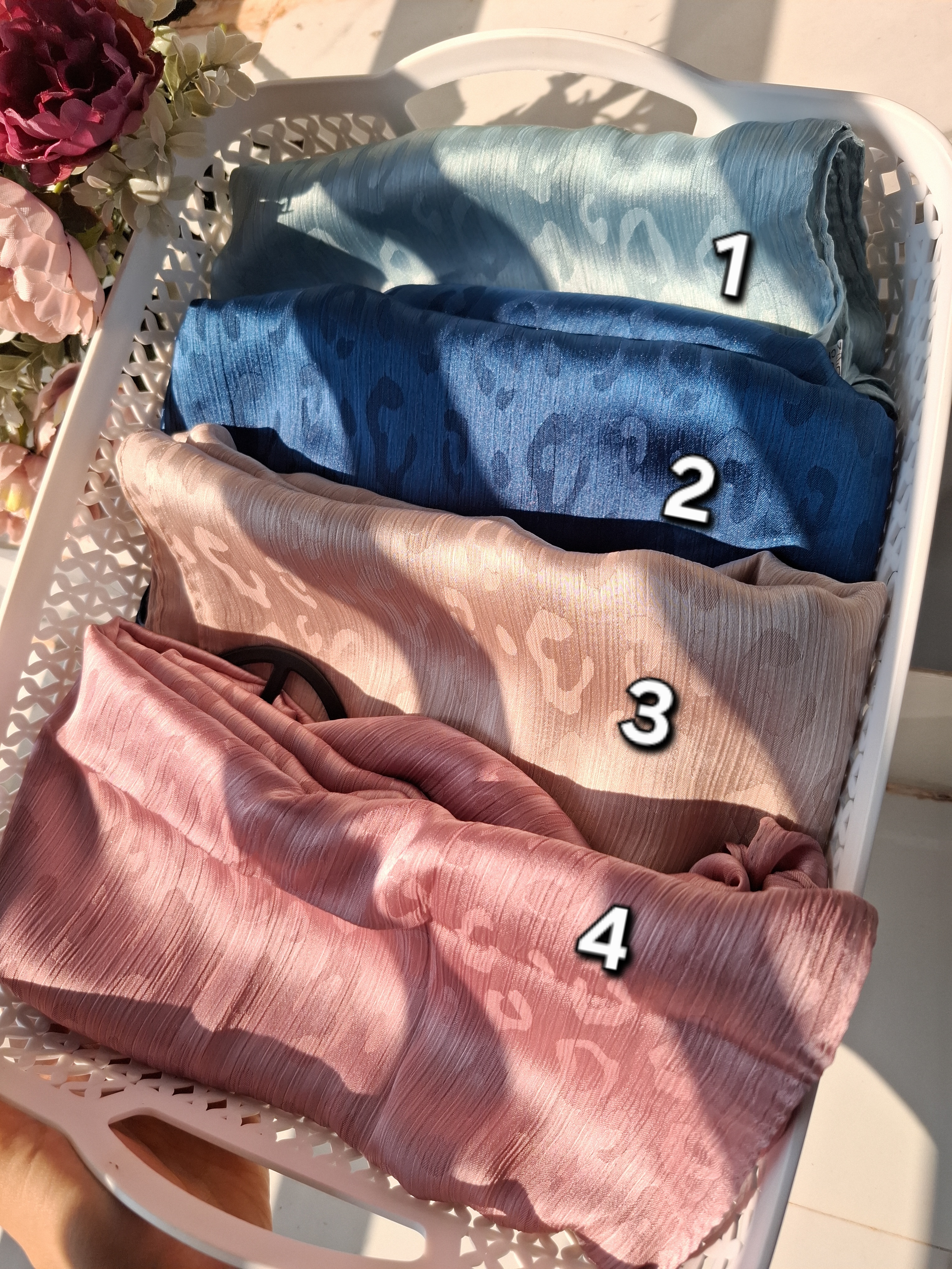 luxe Satin self Printed hijab