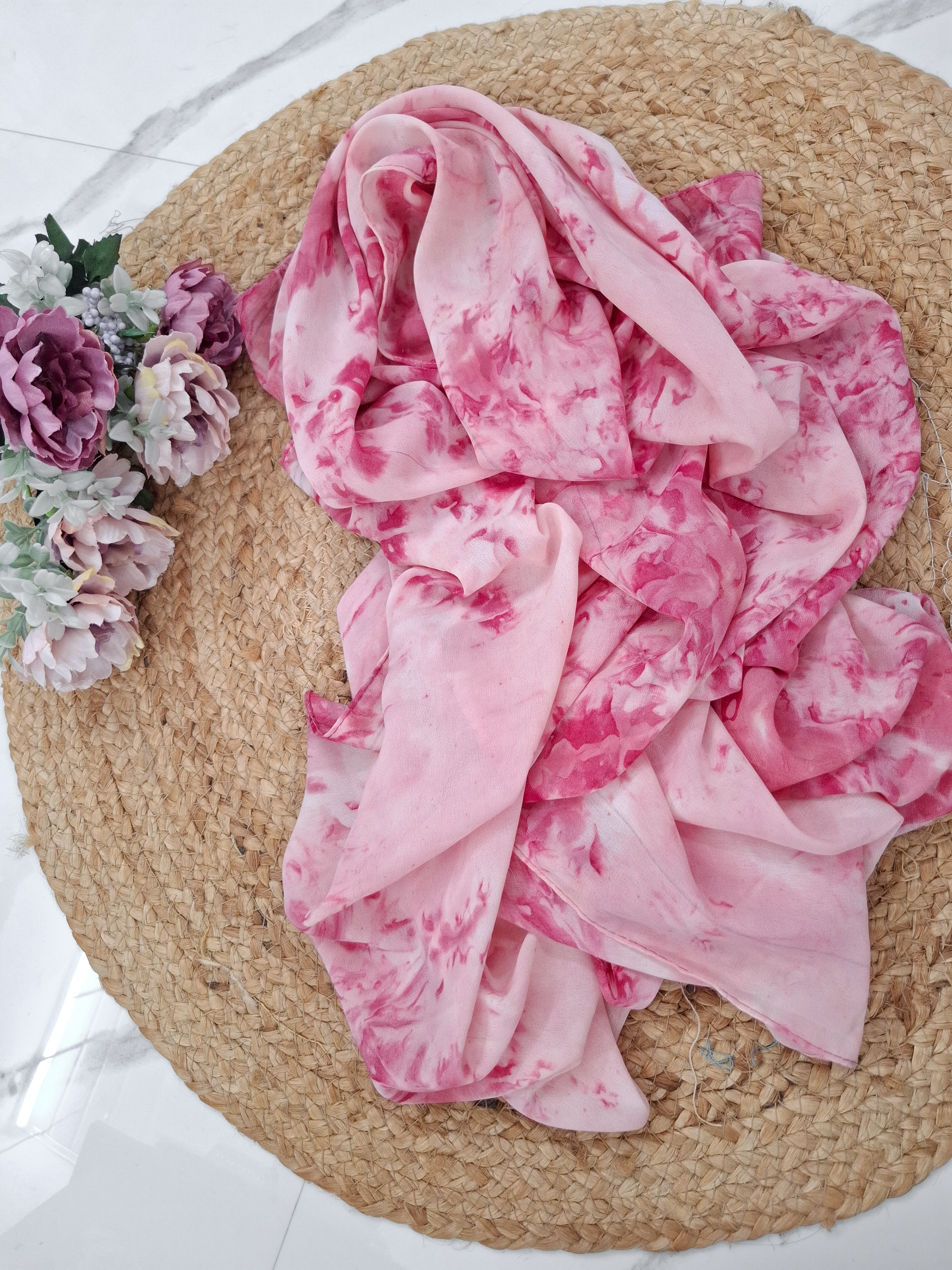  Pink Tie dye Hijab