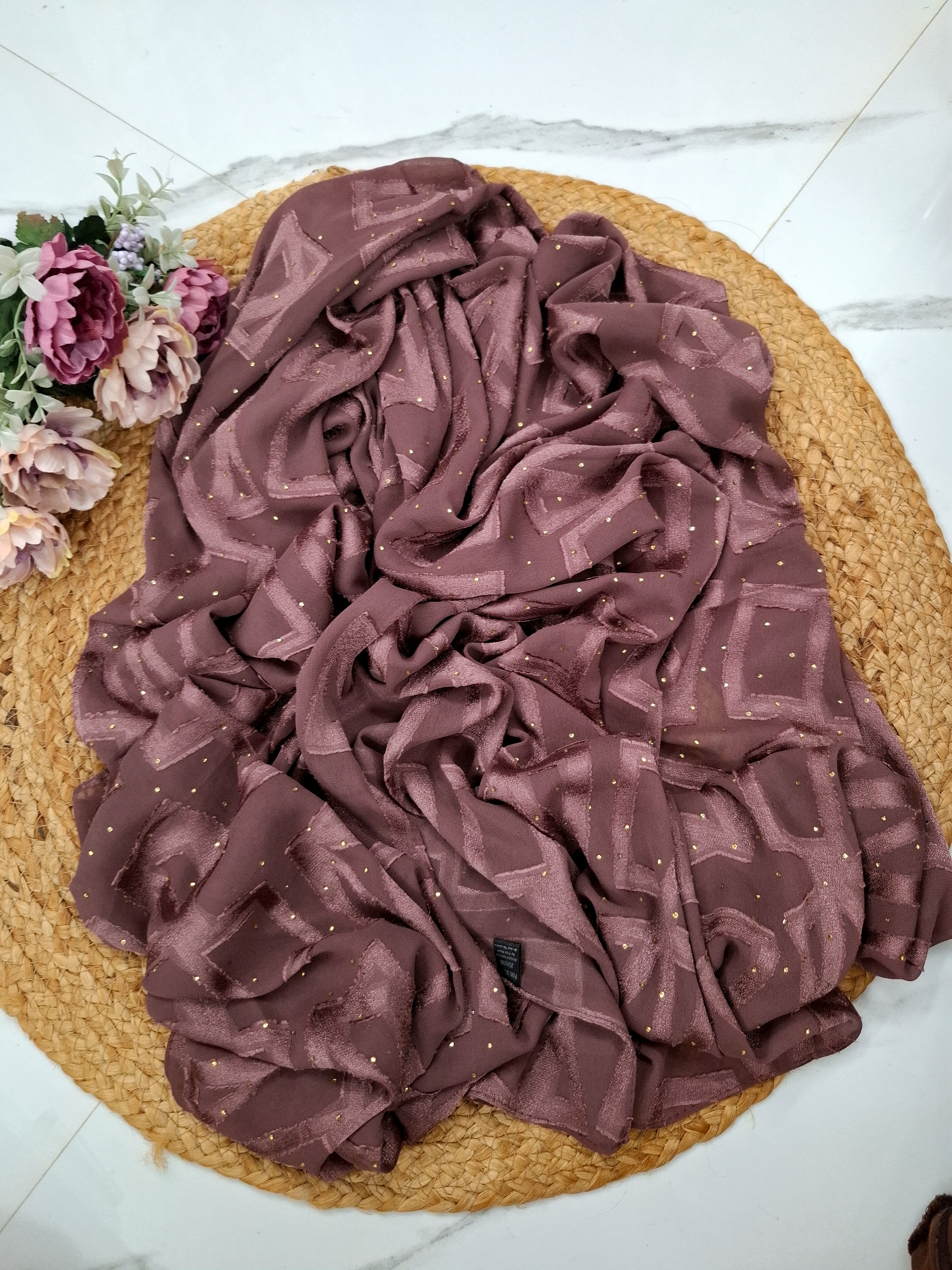 Textured Chiffon stone work Hijab