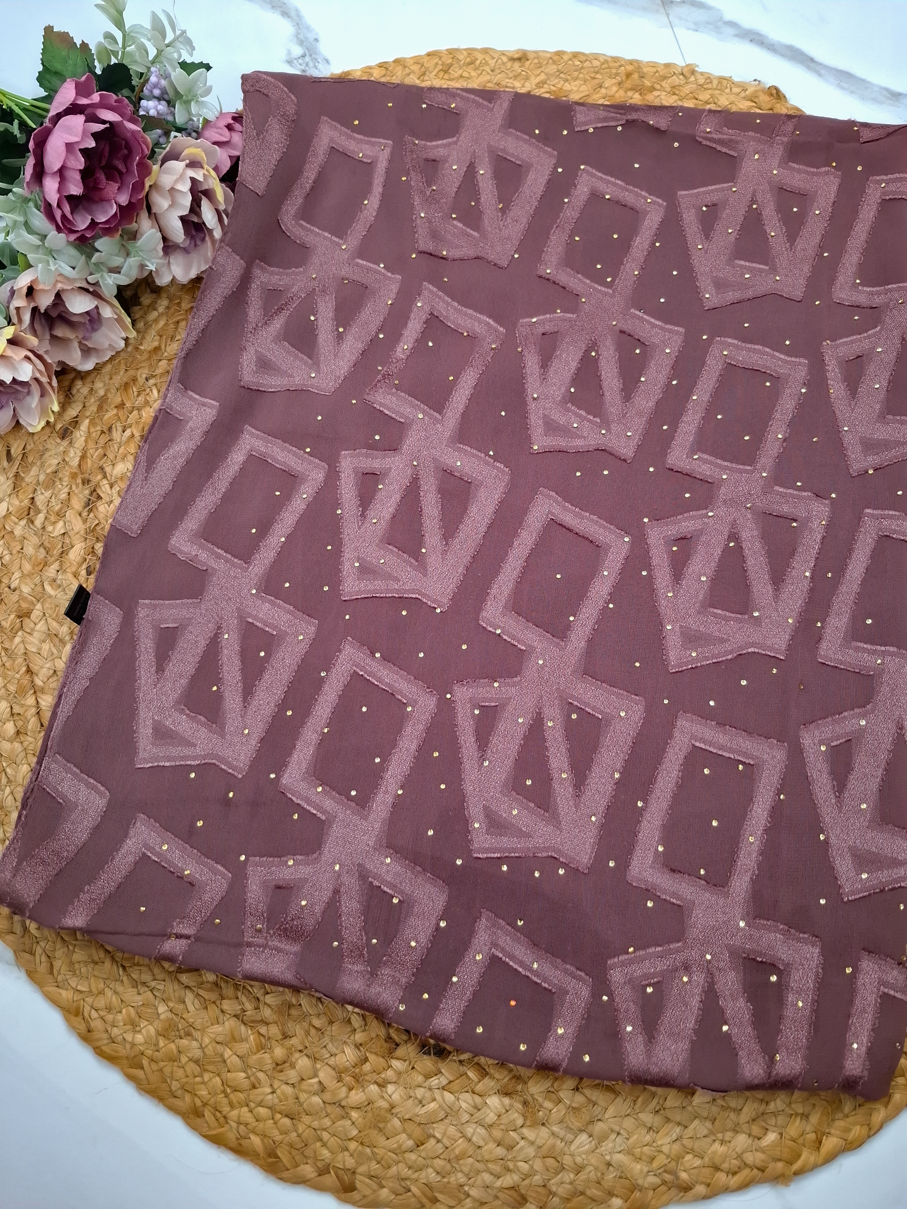 Textured Chiffon stone work Hijab