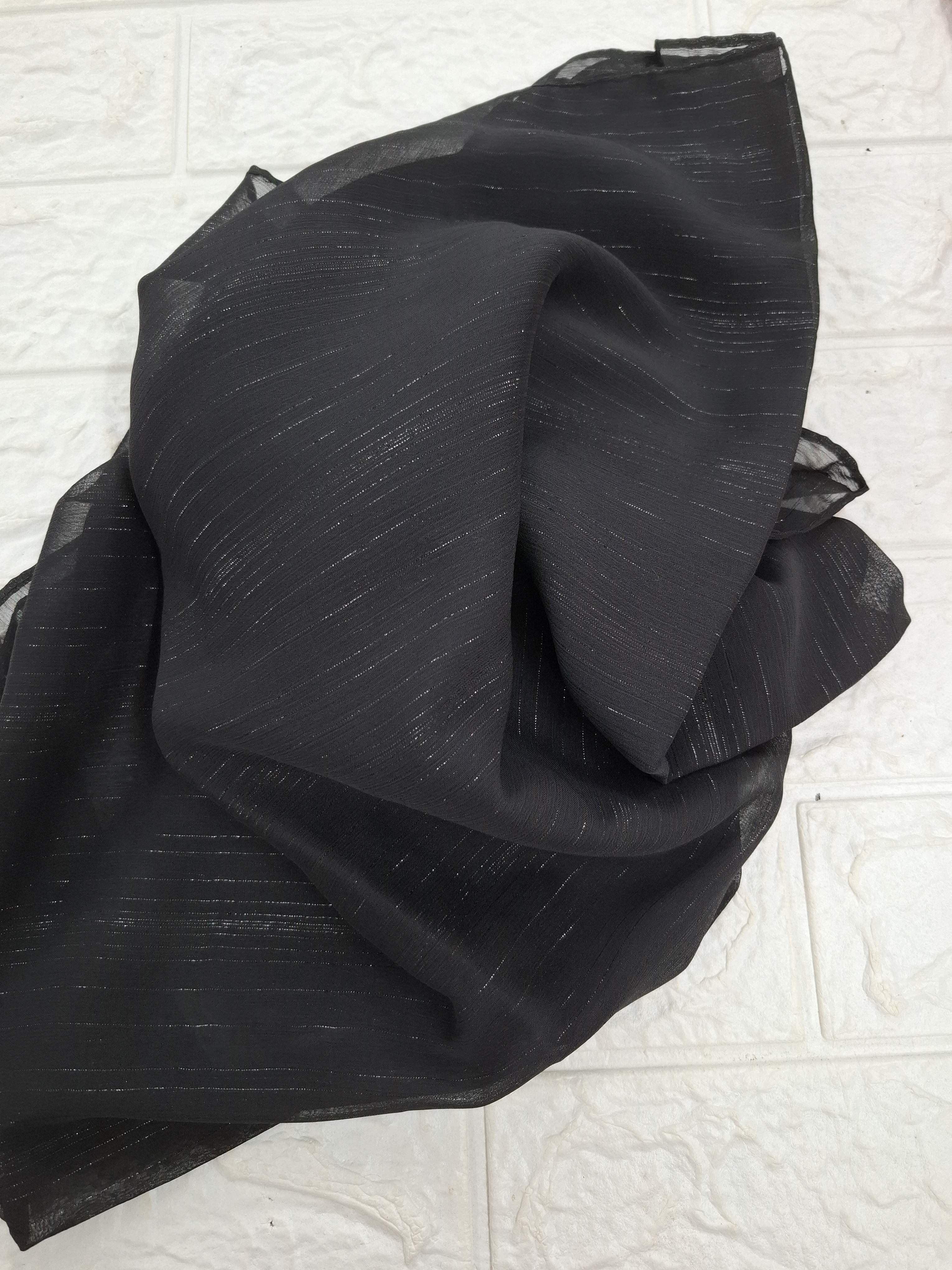 Black shimmer chiffon  hijab