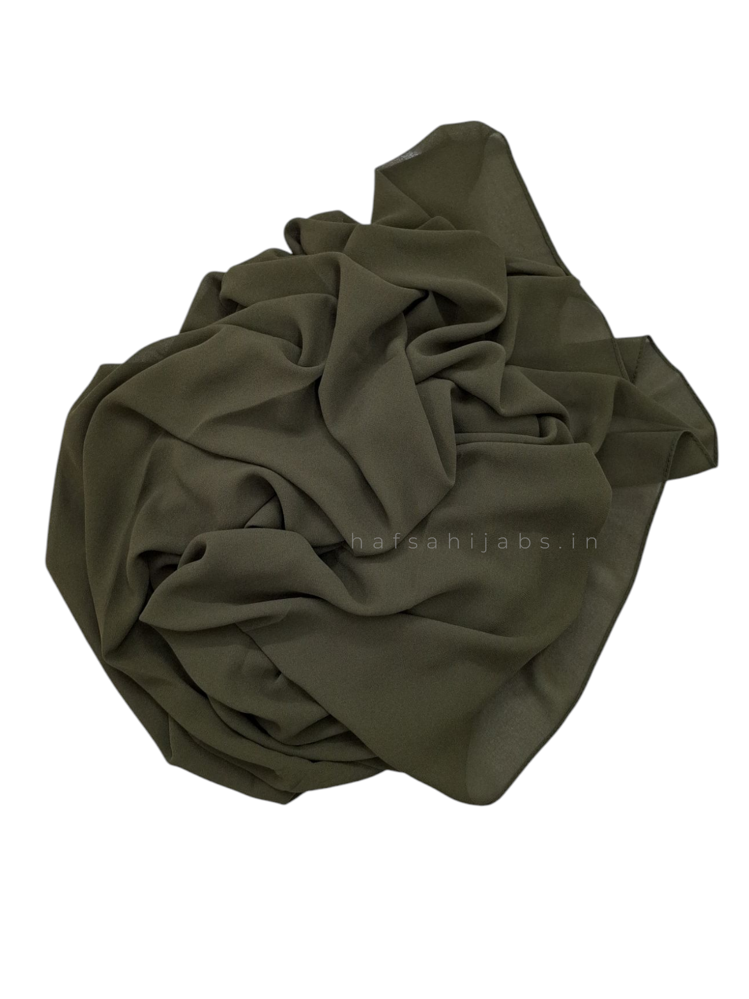 Olive green soft georgette hijab